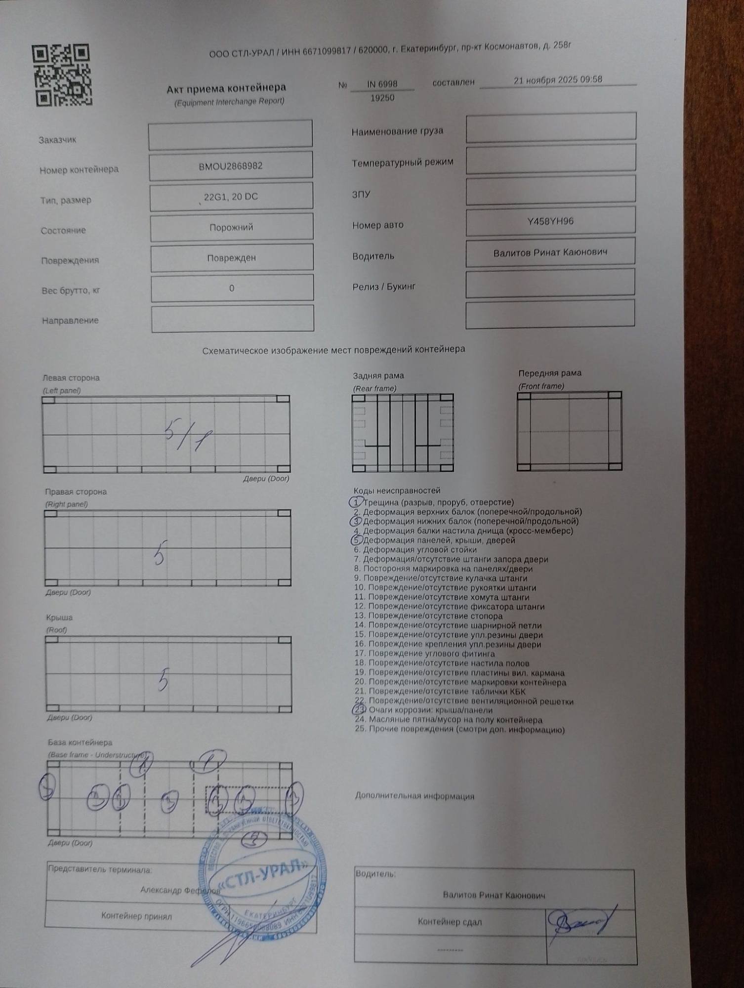 Морской контейнер BMOU2868982