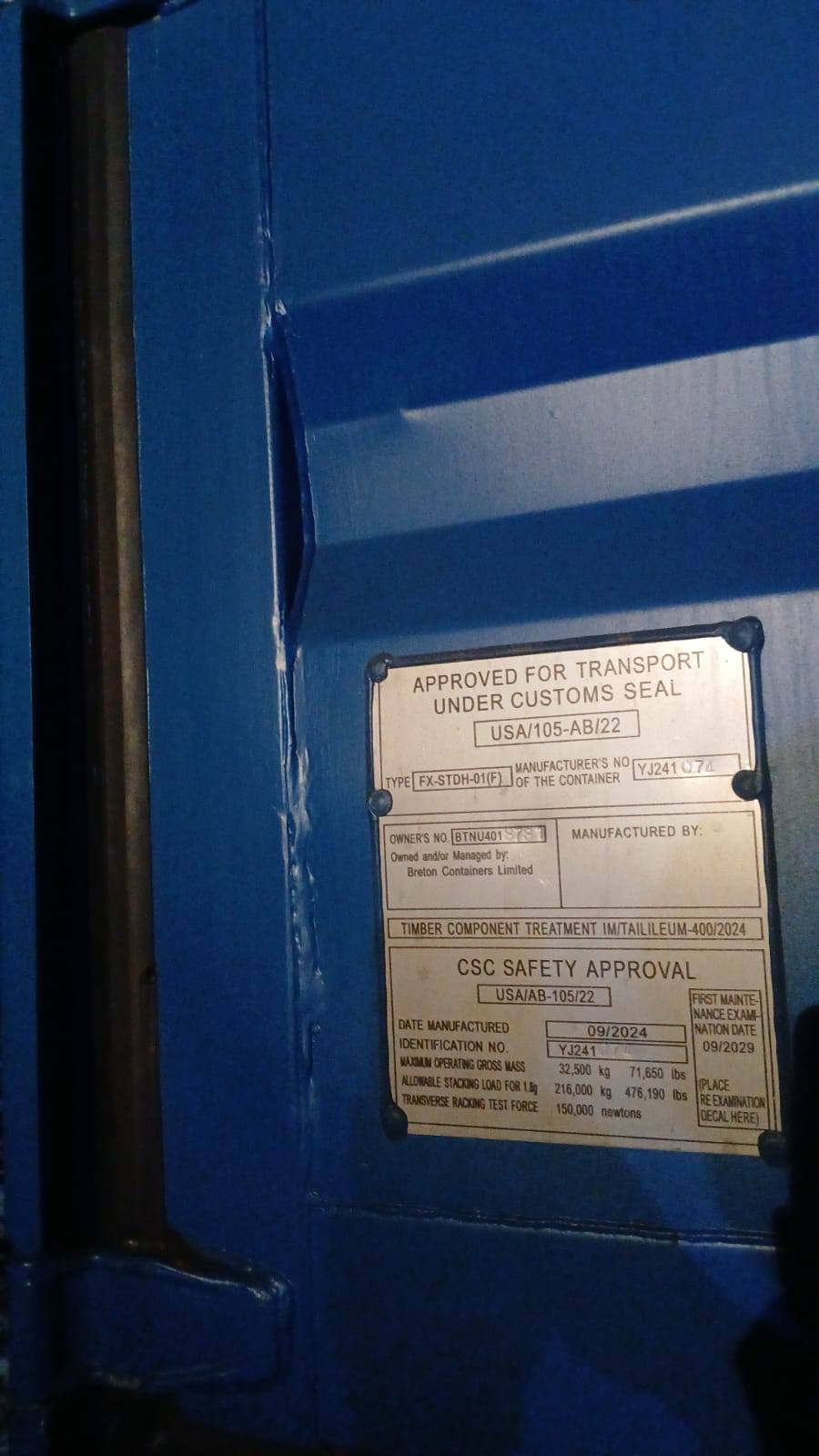 Морской контейнер BTNU4018781