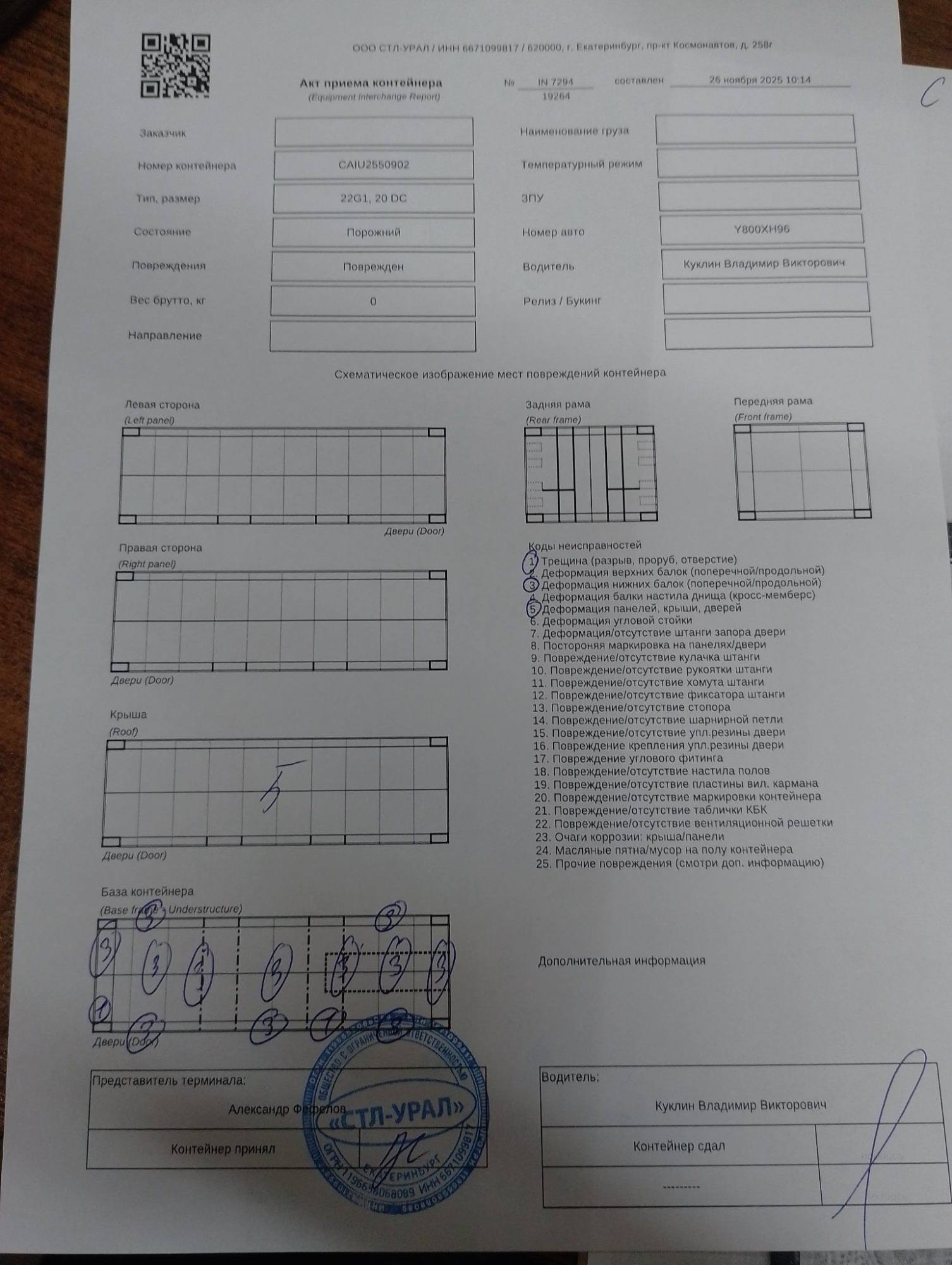 Морской контейнер CAIU2550902