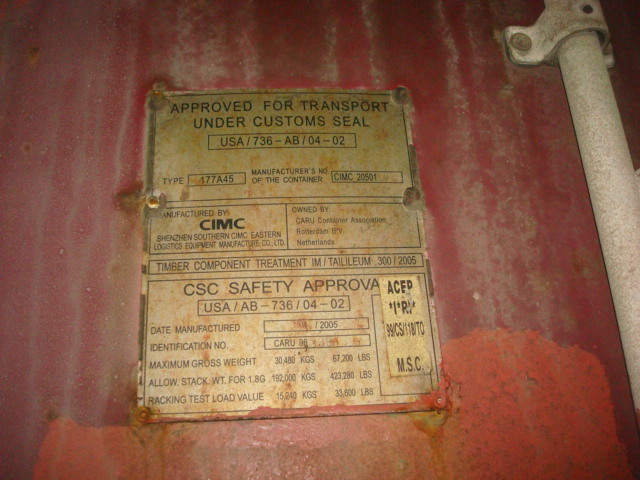 Морской контейнер CARU9633306