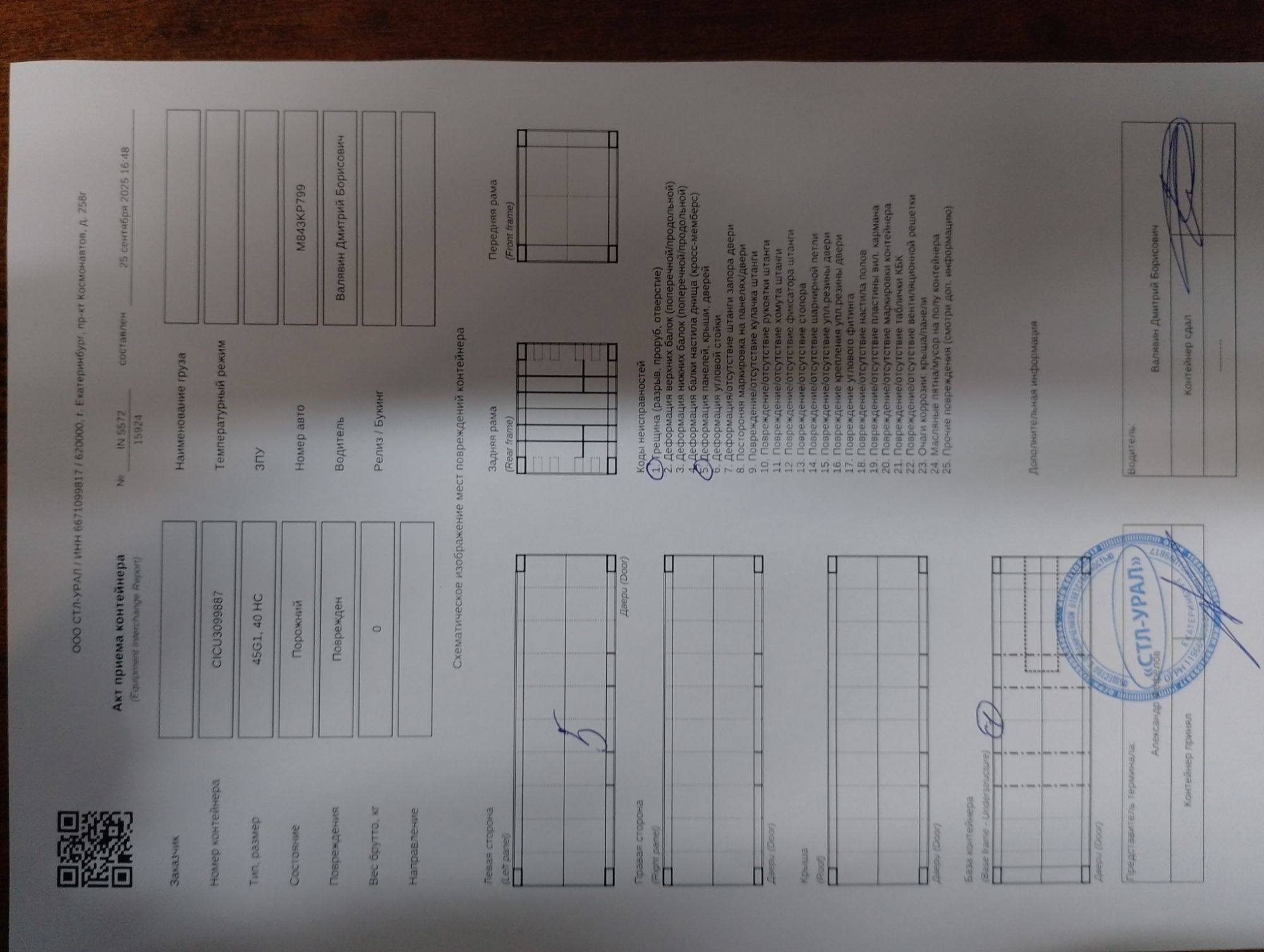 Морской контейнер CICU3099887