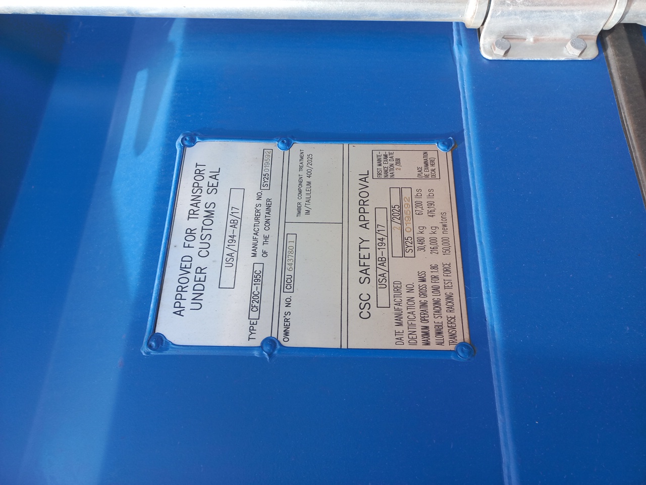 Морской контейнер CICU6437801