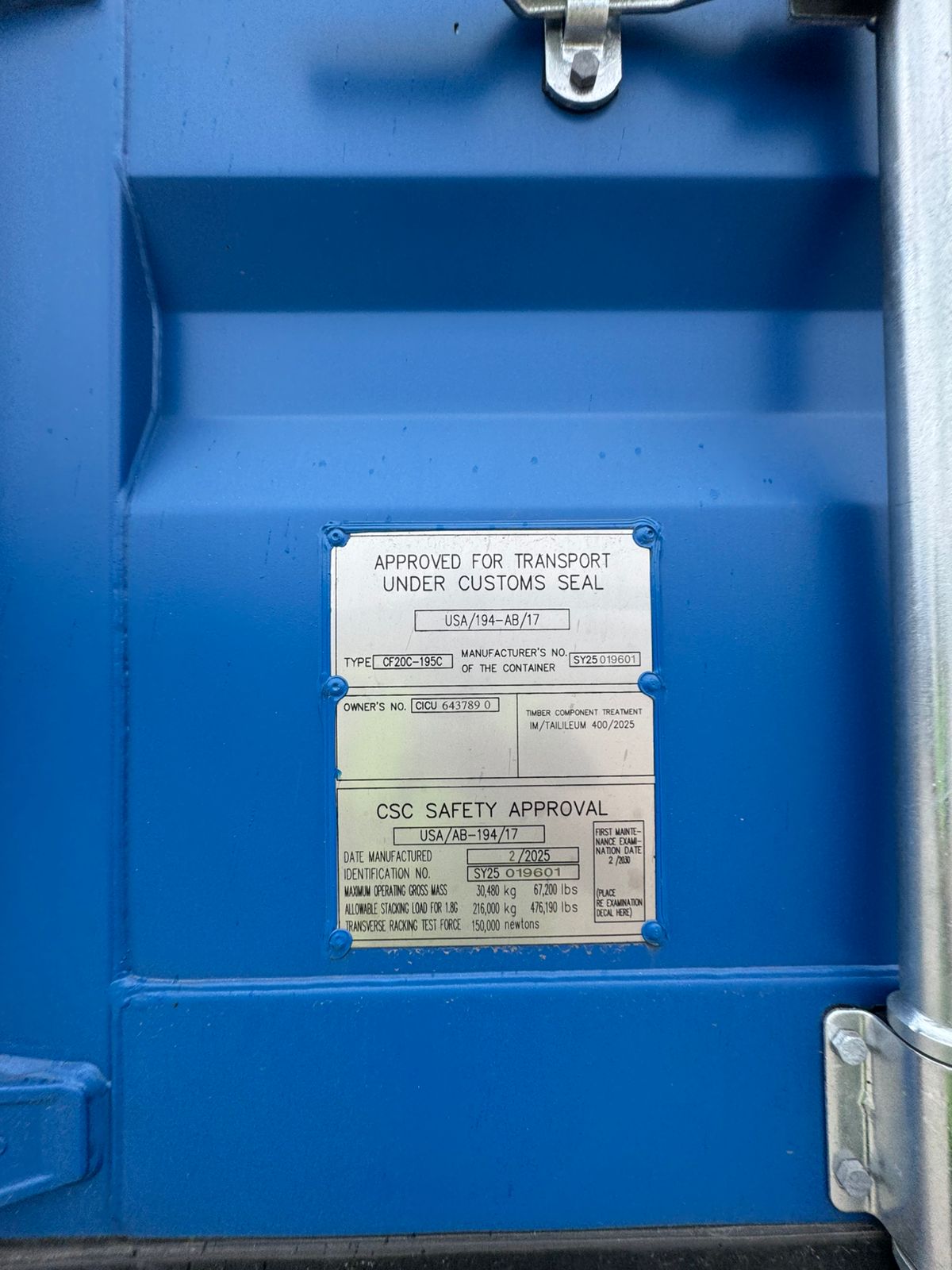 Морской контейнер CICU6437890