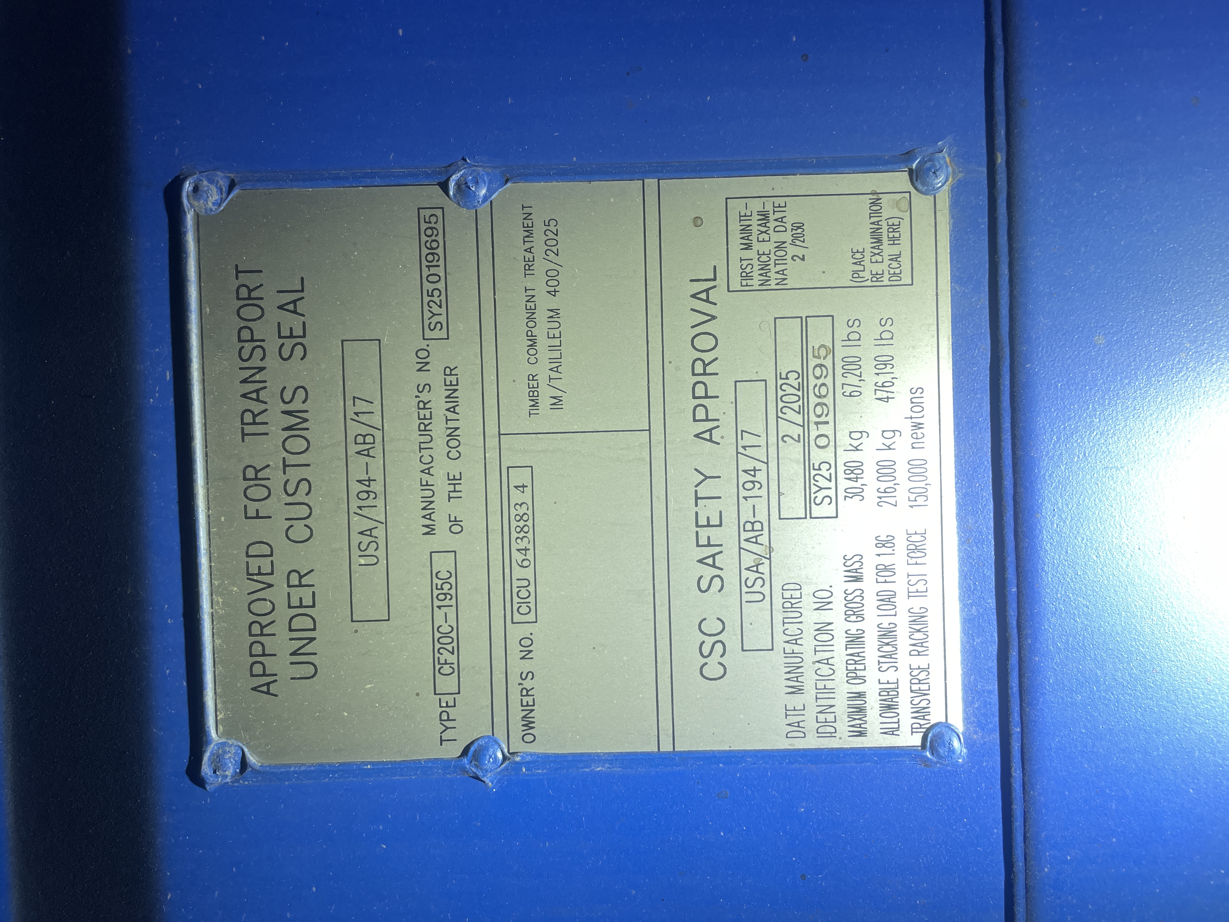 Морской контейнер CICU6438834