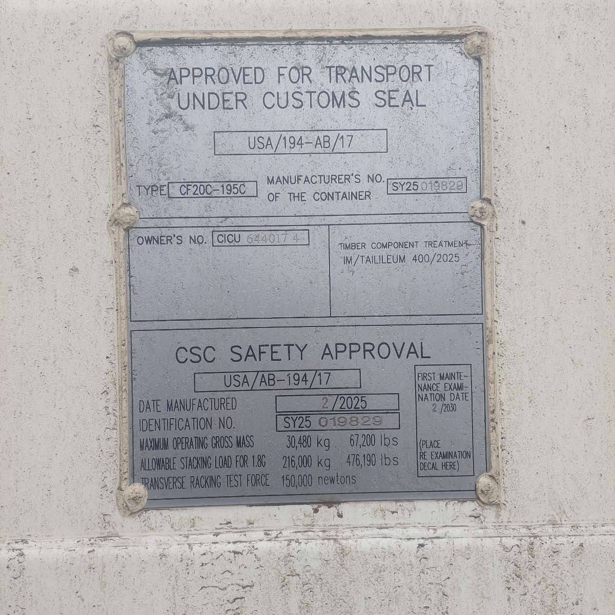 Морской контейнер CICU6440174