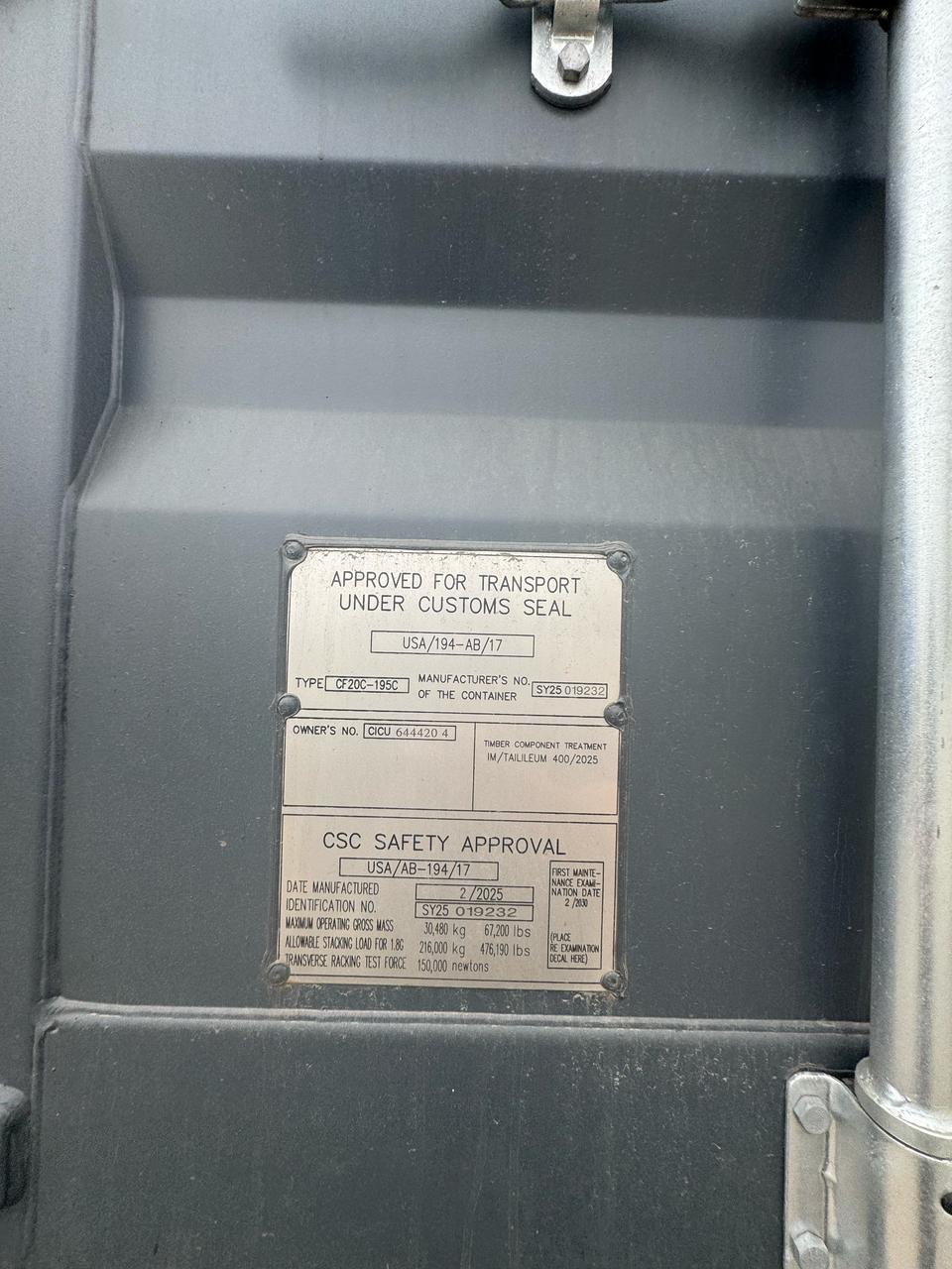 Морской контейнер CICU6444204