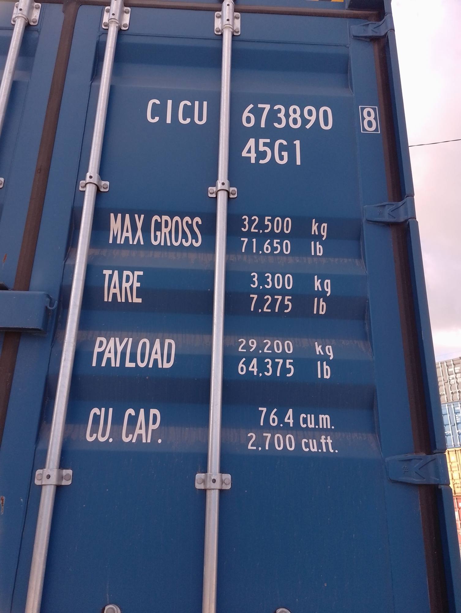 Морской контейнер CICU6738908