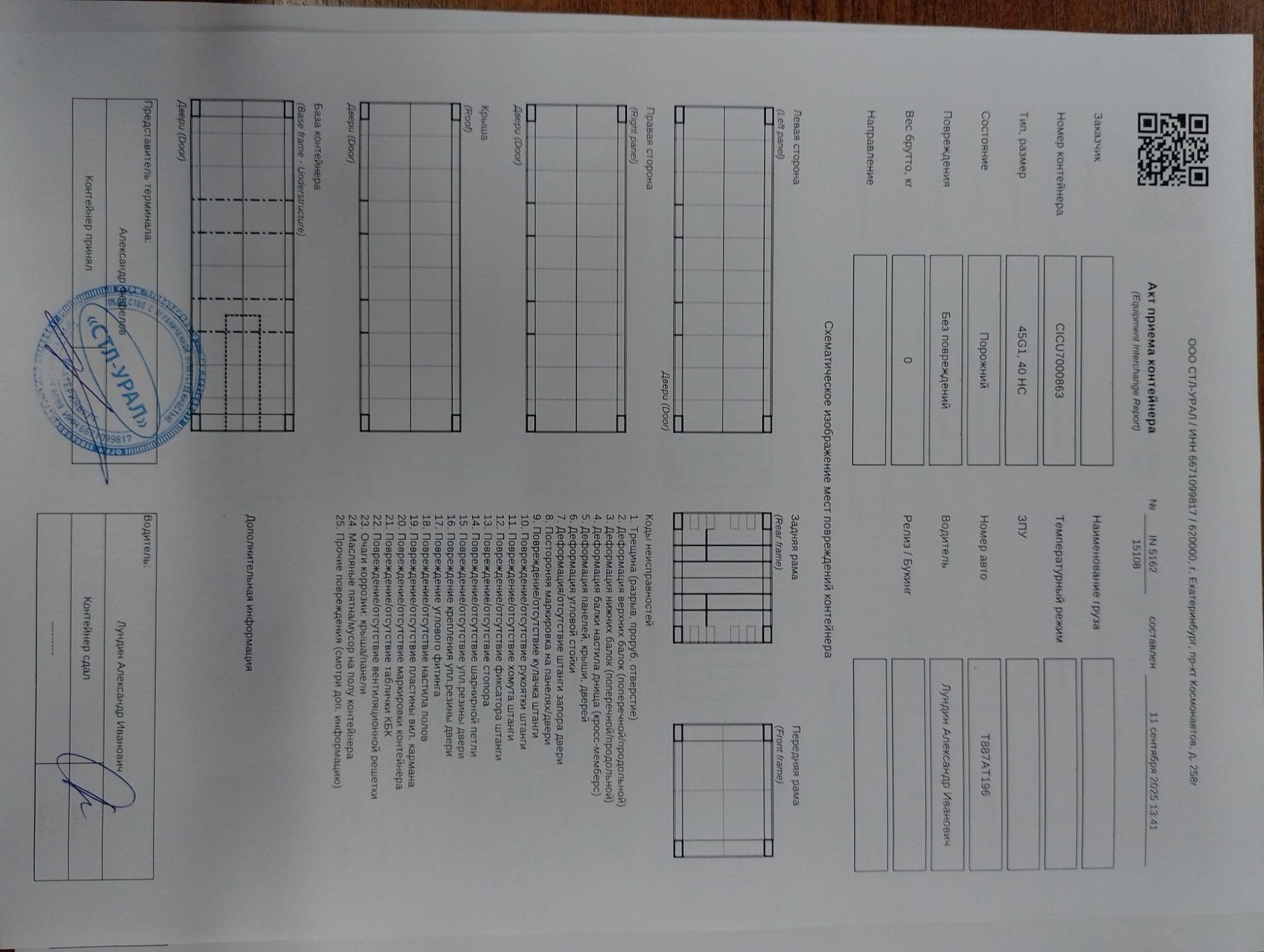 Морской контейнер CICU7000863