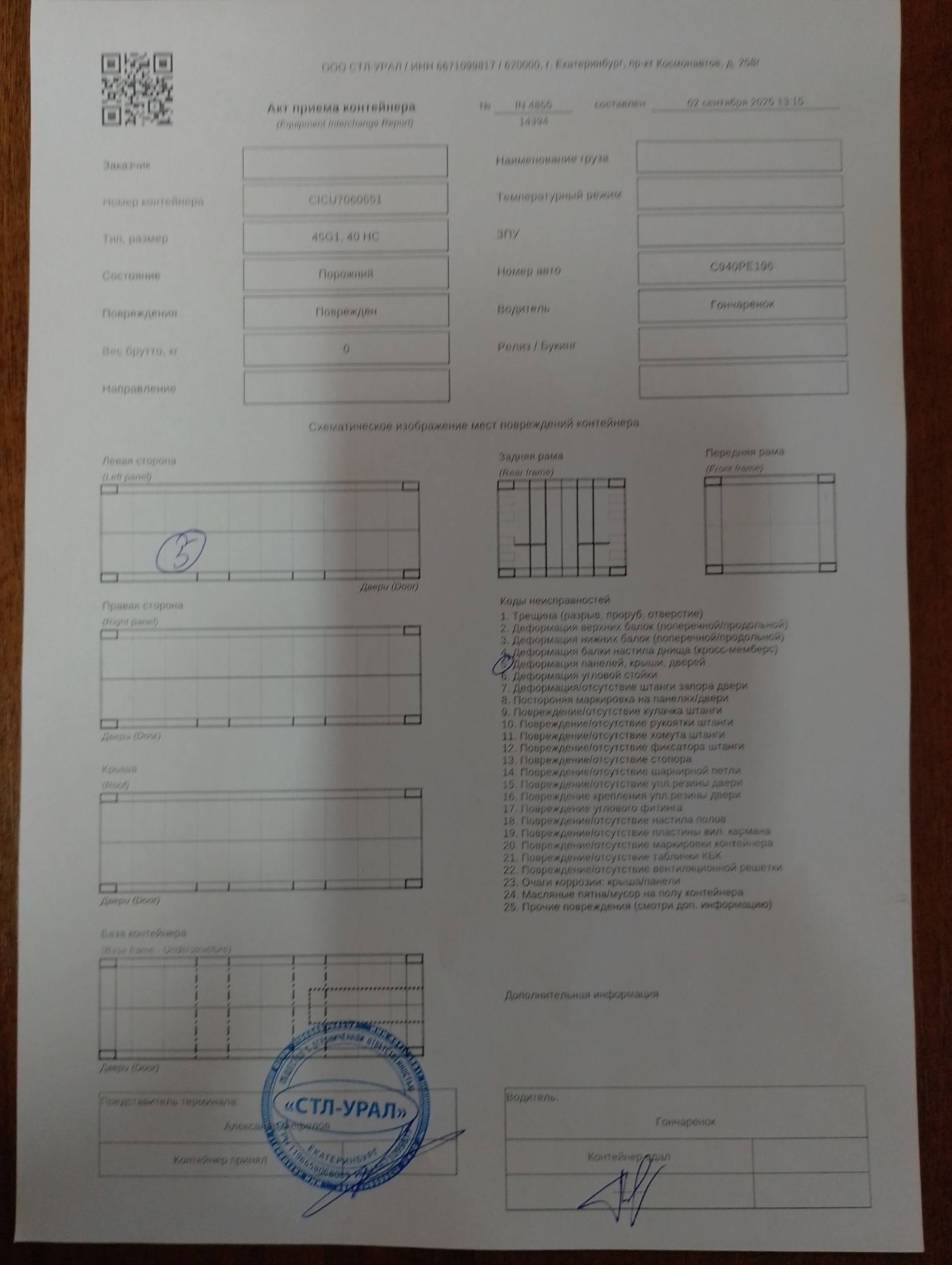 Морской контейнер CICU7060651