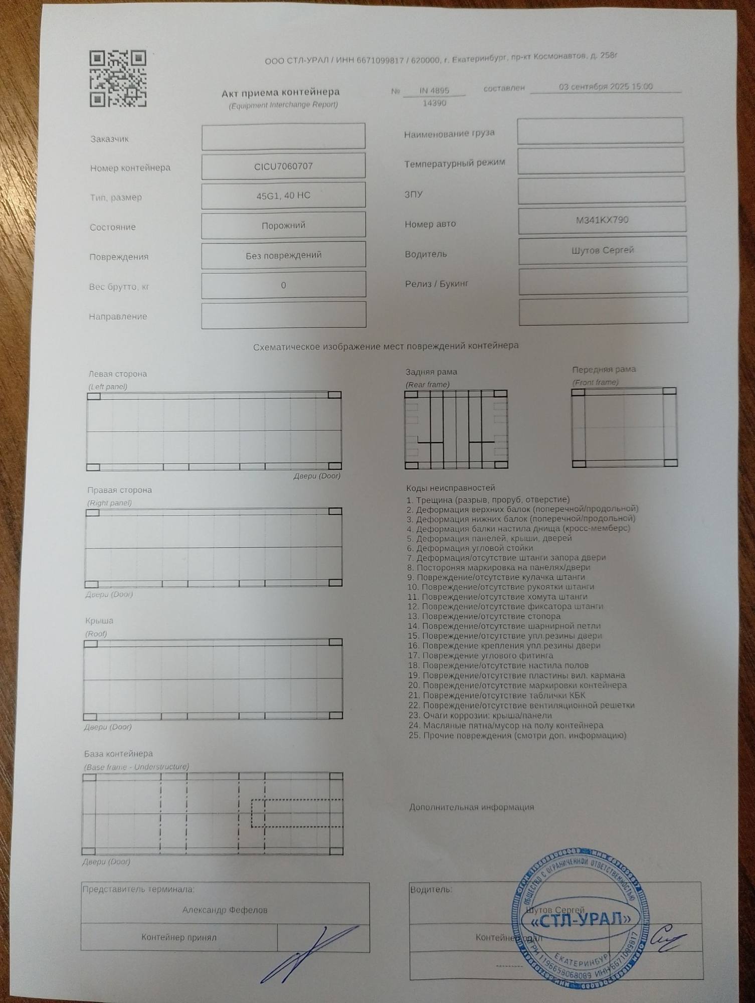 Морской контейнер CICU7060707