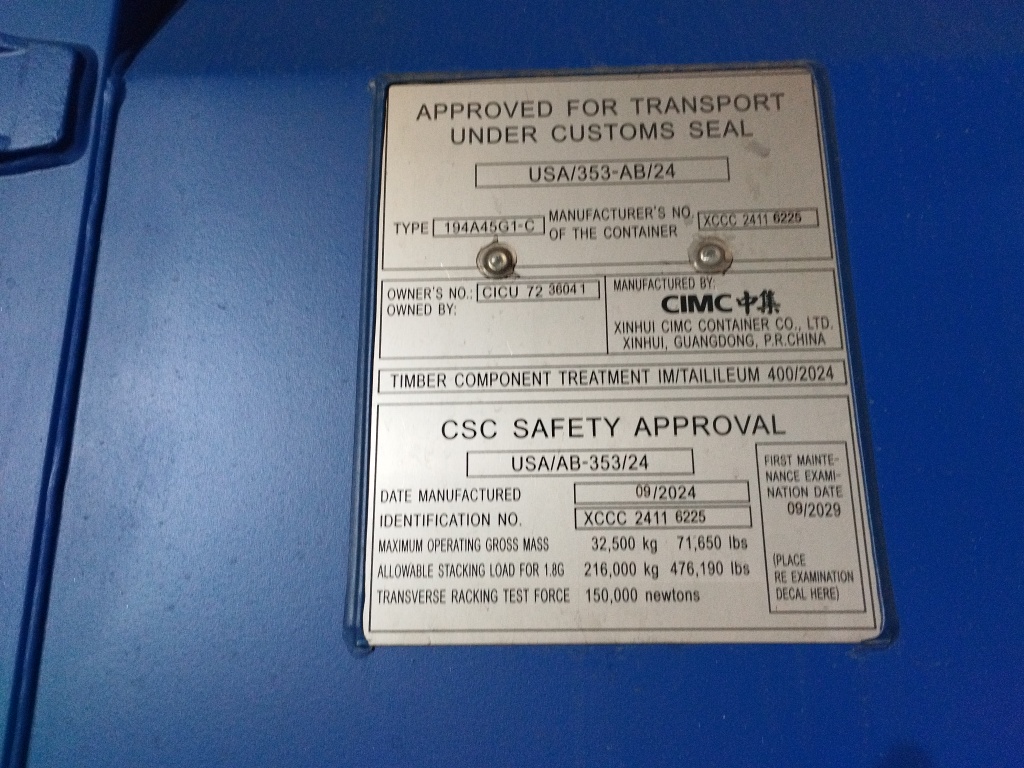 Морской контейнер CICU7236041