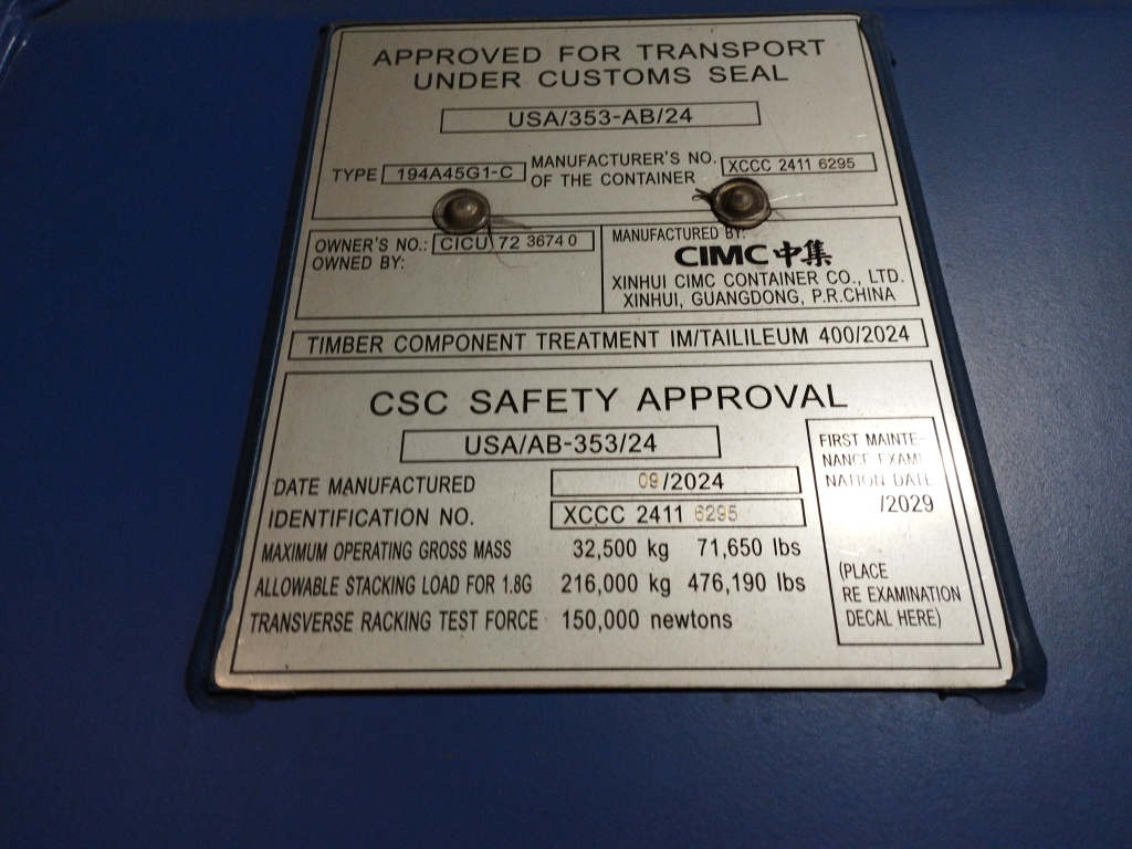 Морской контейнер CICU7236740