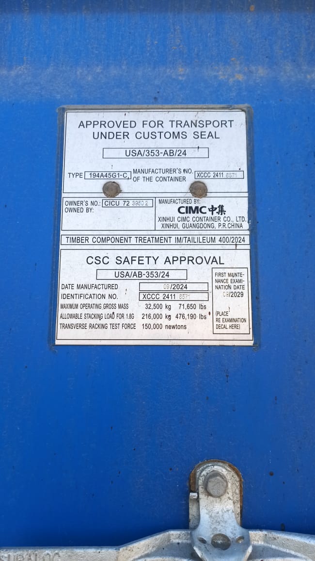 Морской контейнер CICU7239502