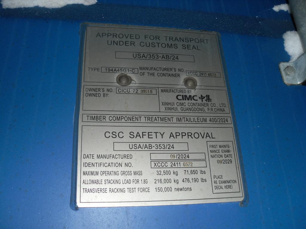 Морской контейнер CICU7239518