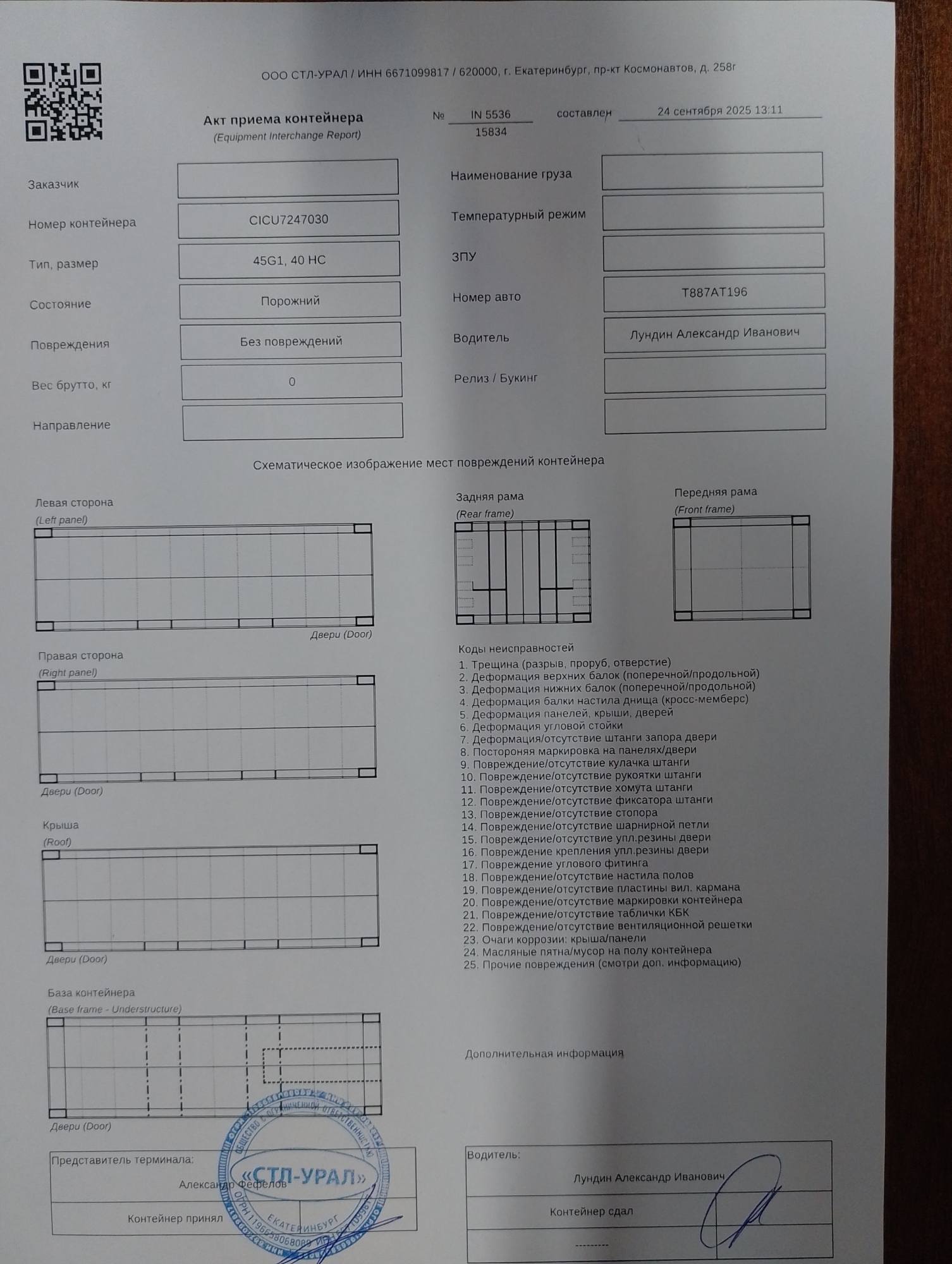Морской контейнер CICU7247030