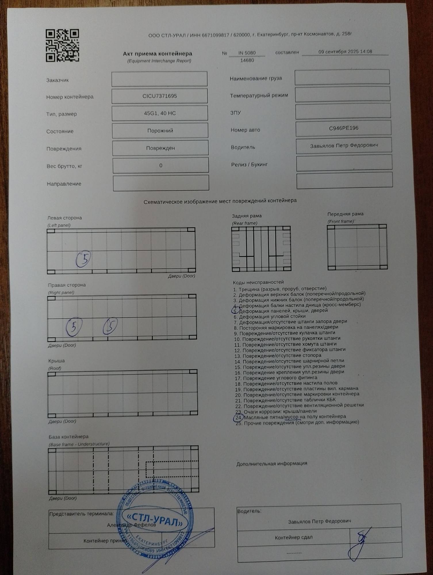 Морской контейнер CICU7371695