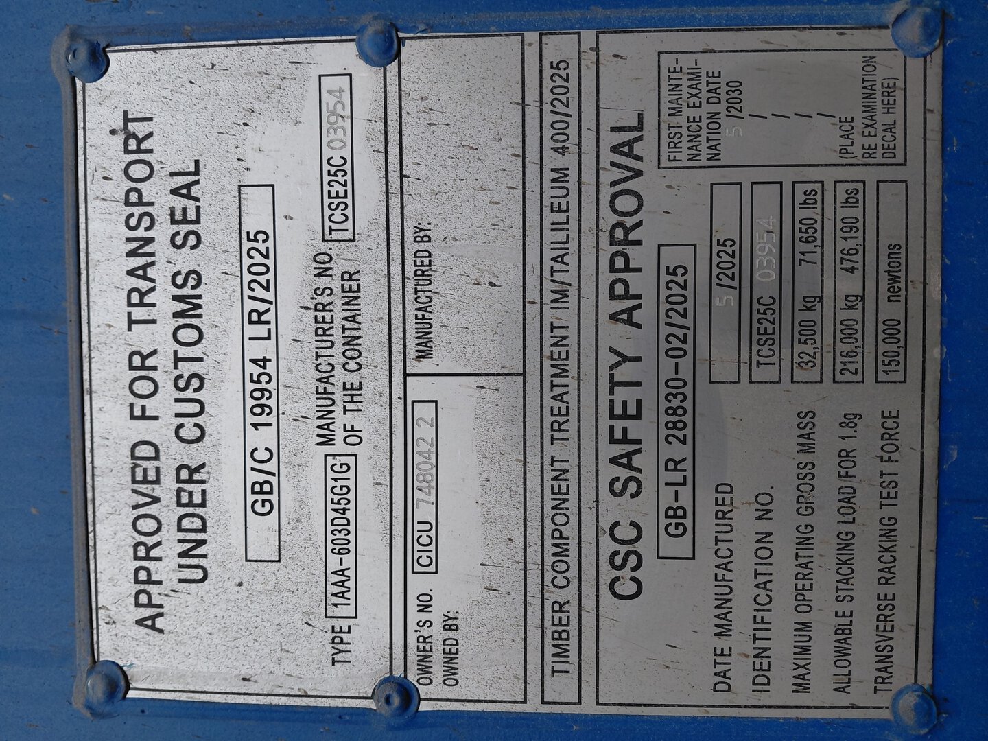 Морской контейнер CICU7480422