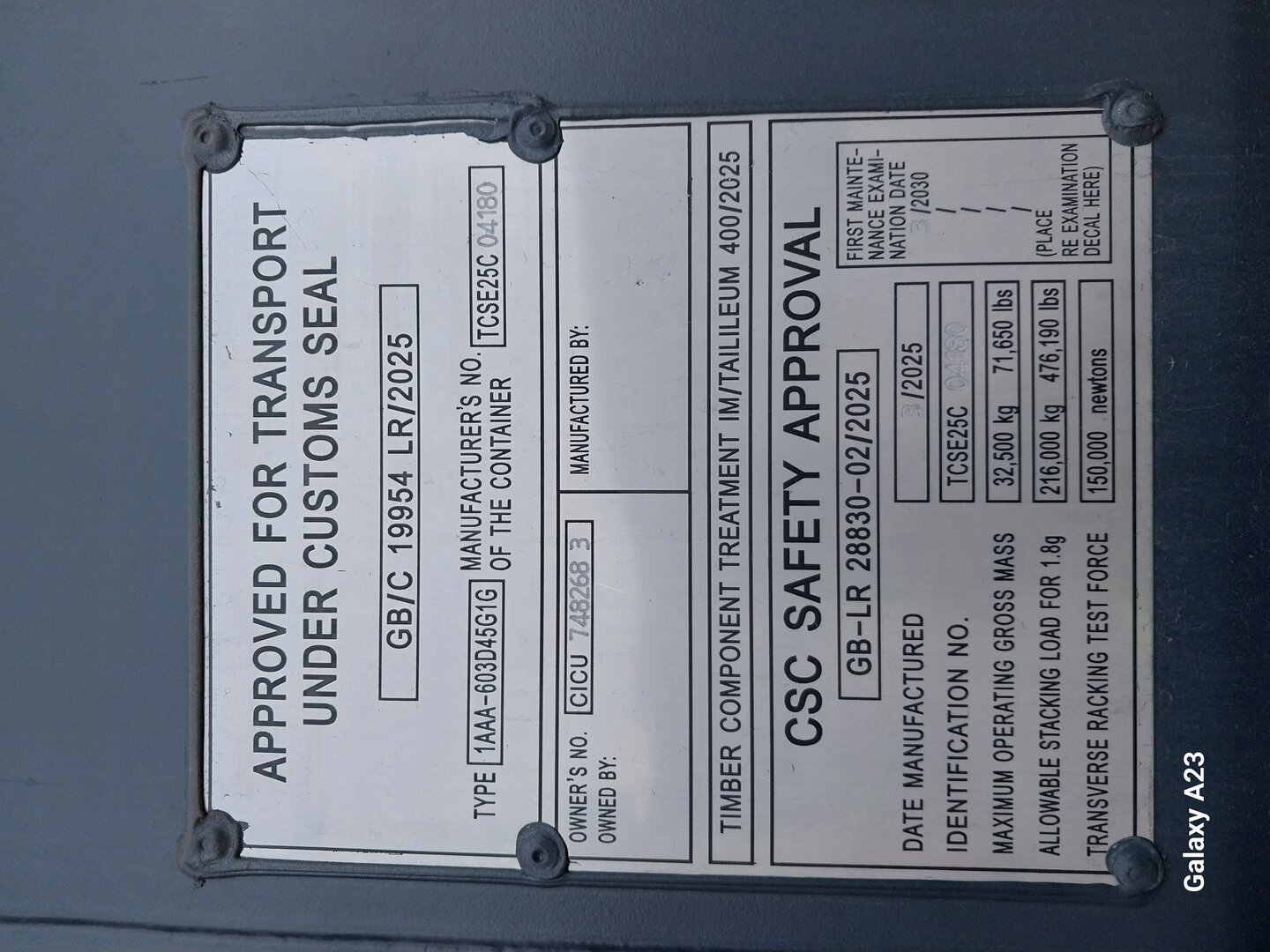 Морской контейнер CICU7482683