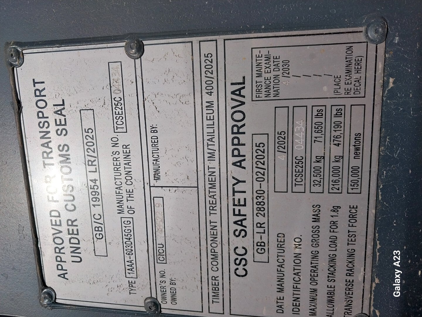 Морской контейнер CICU7485229