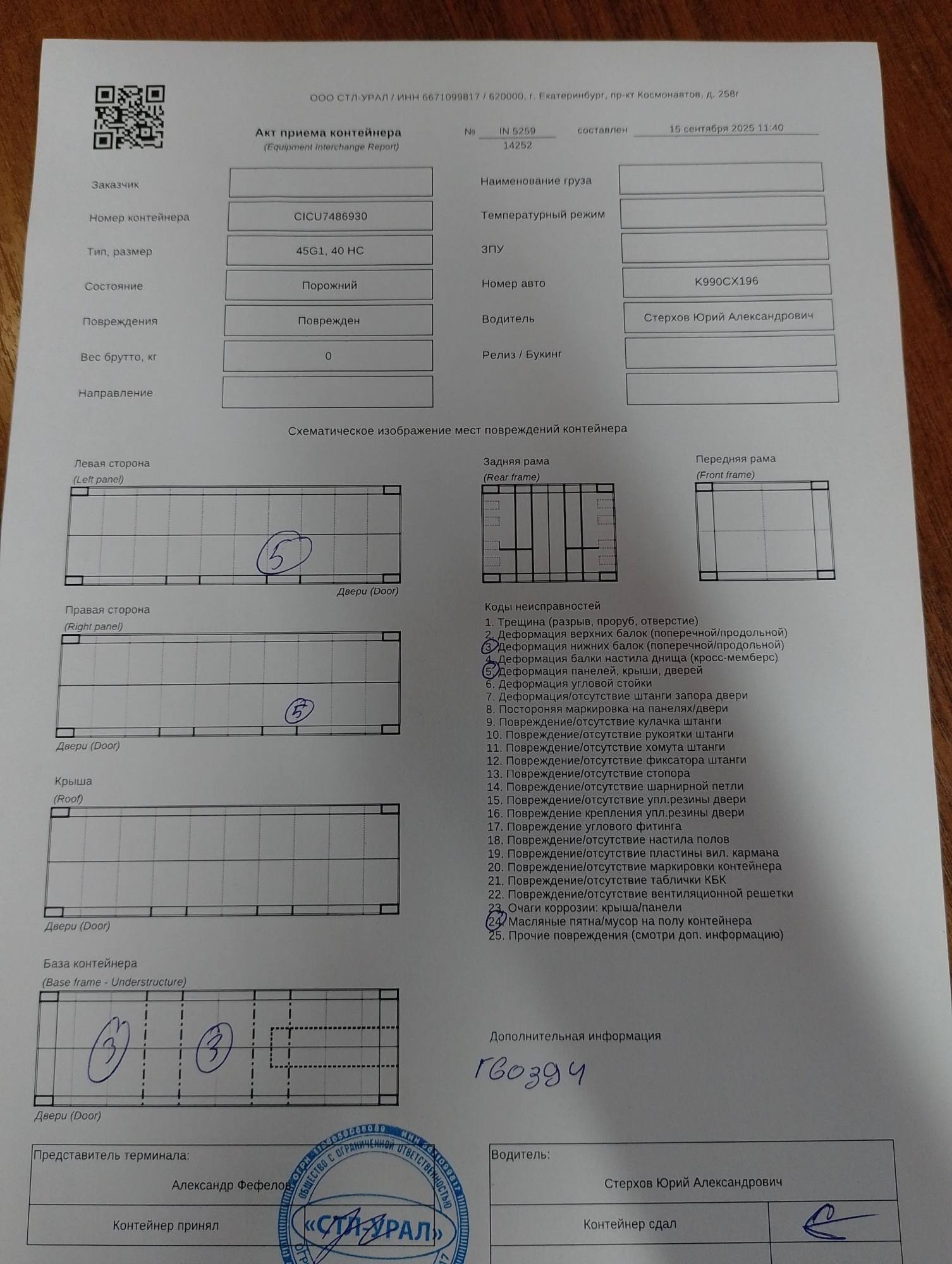 Морской контейнер CICU7486930