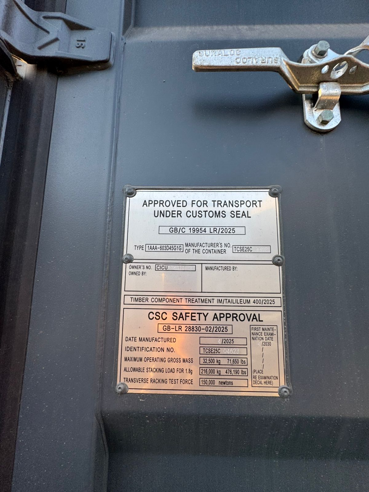 Морской контейнер CICU7487113