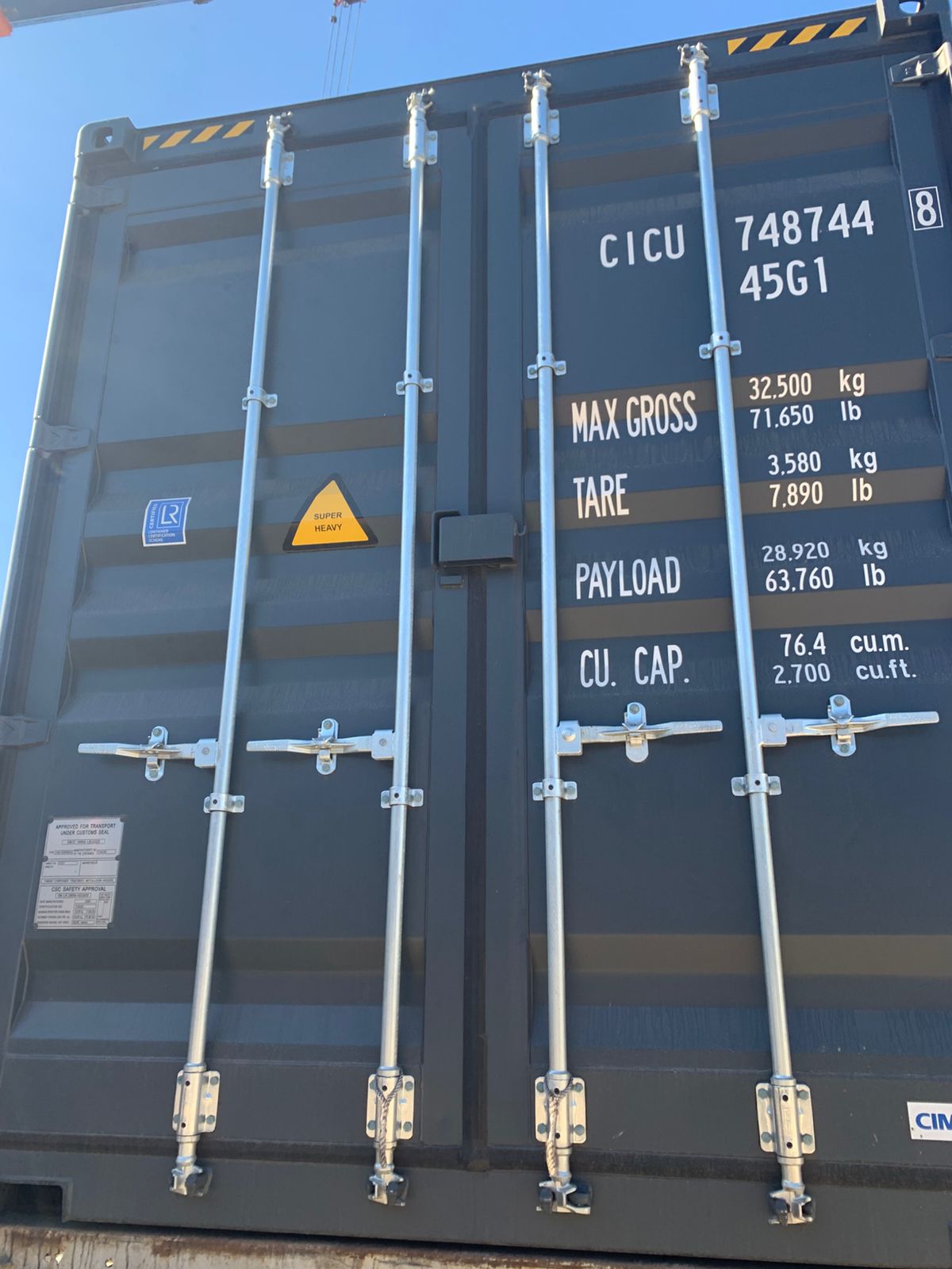 Морской контейнер CICU7487448
