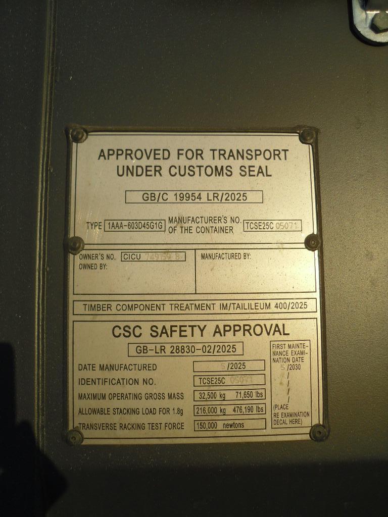 Морской контейнер CICU7491598