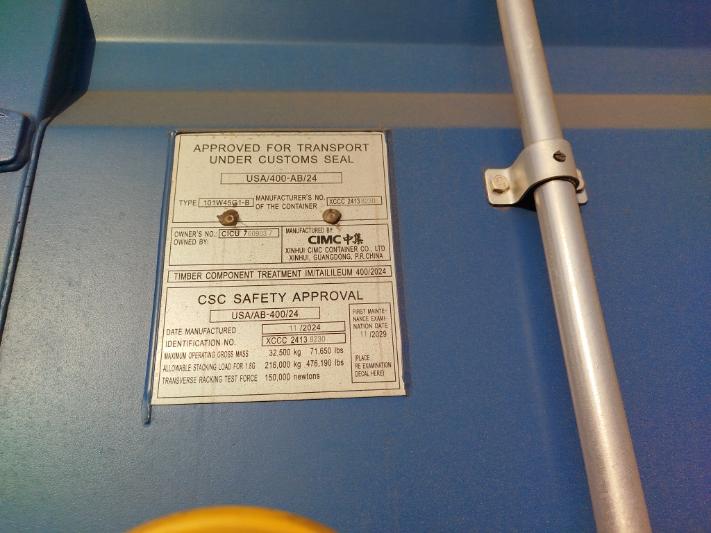 Морской контейнер CICU7609037