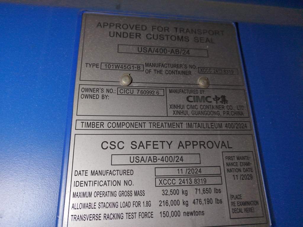 Морской контейнер CICU7609926