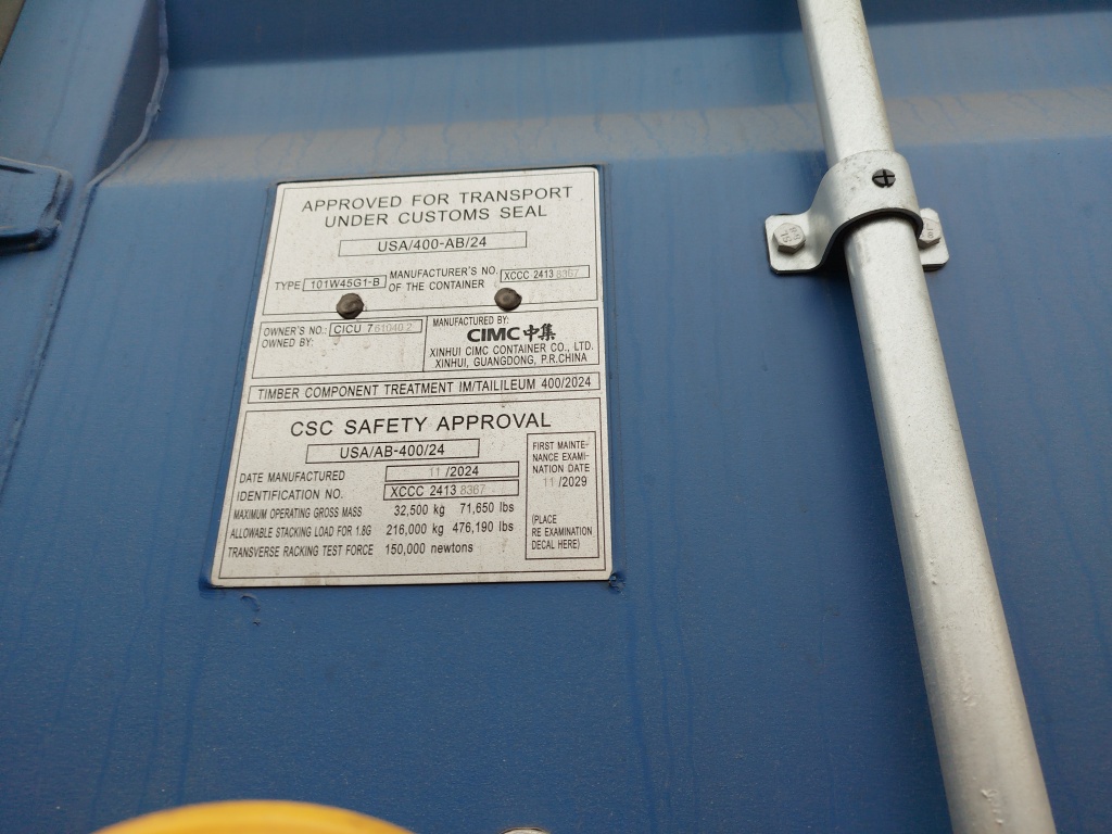 Морской контейнер CICU7610402