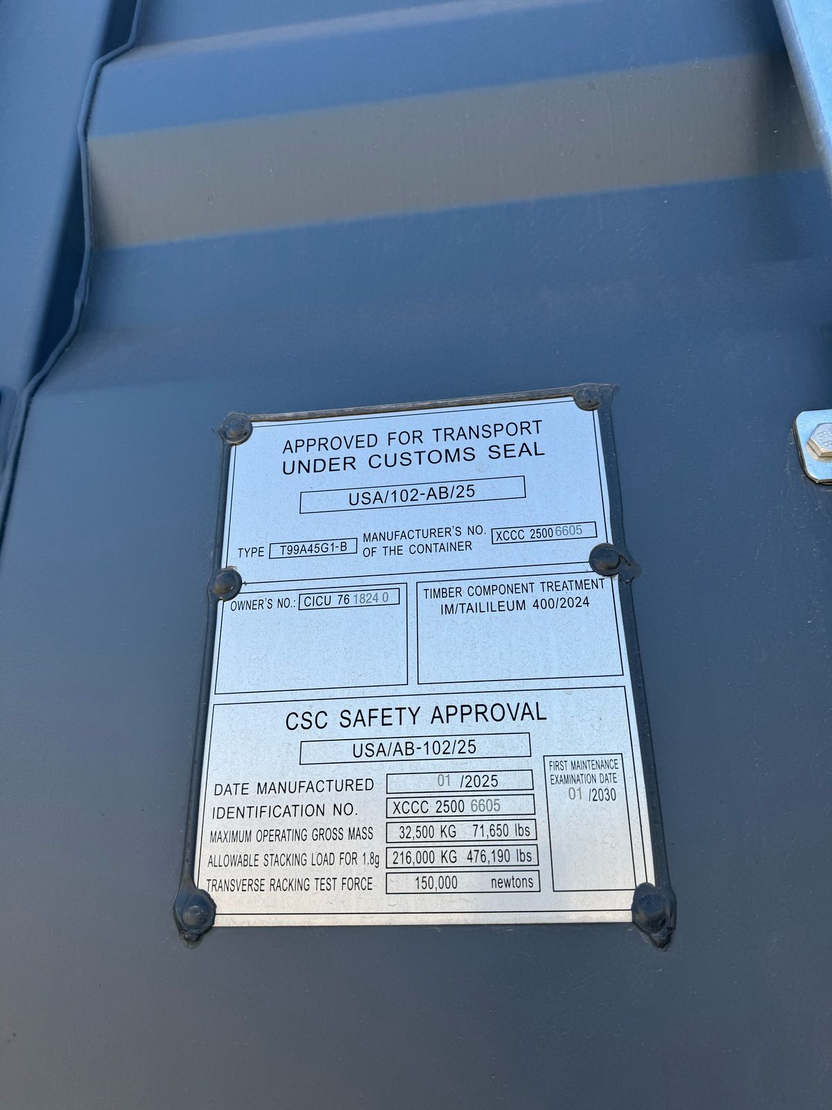 Морской контейнер CICU7618240