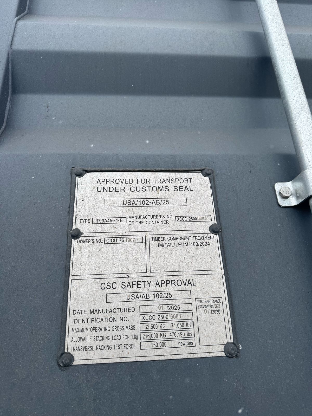 Морской контейнер CICU7619077