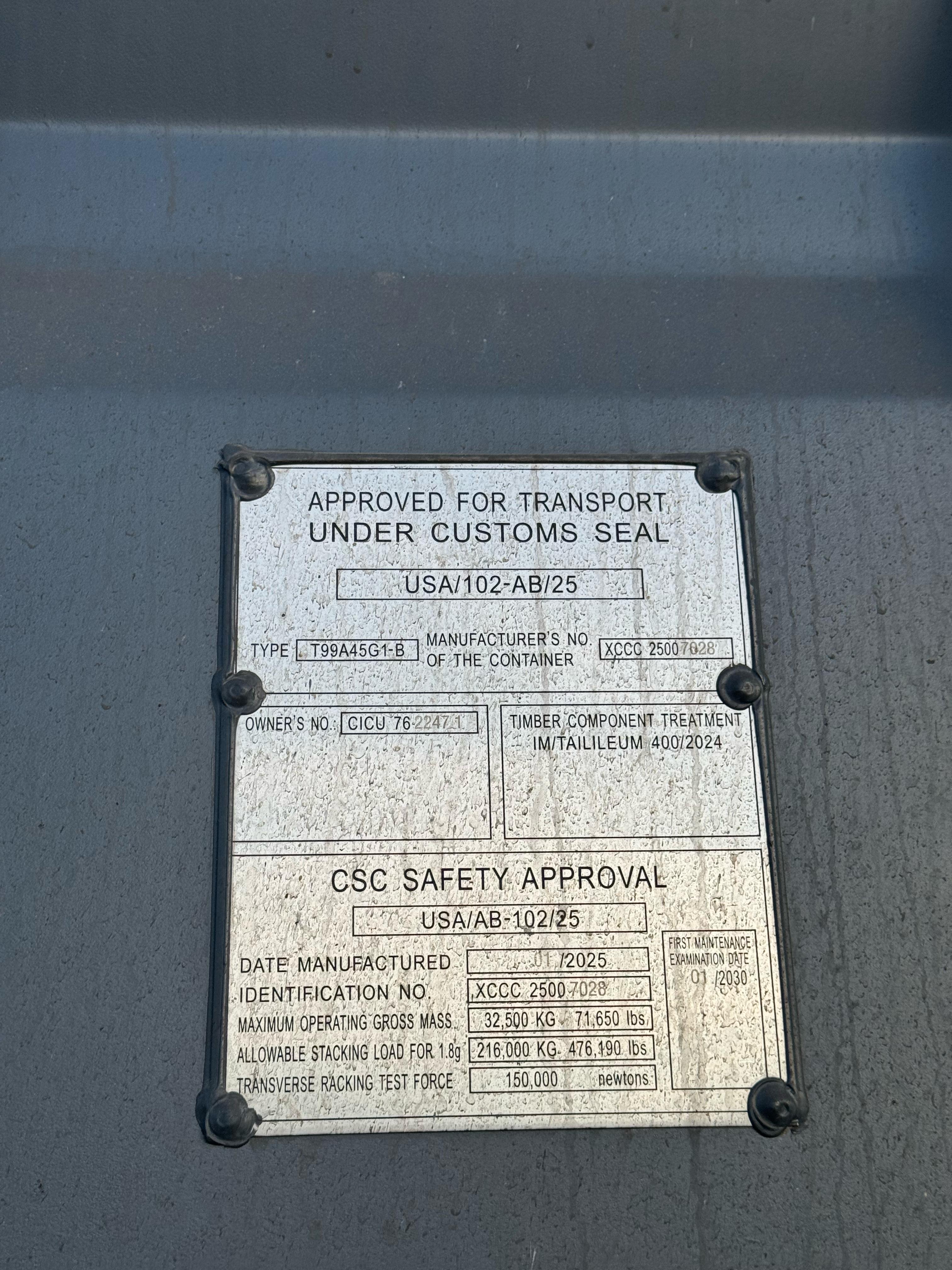 Морской контейнер CICU7622471