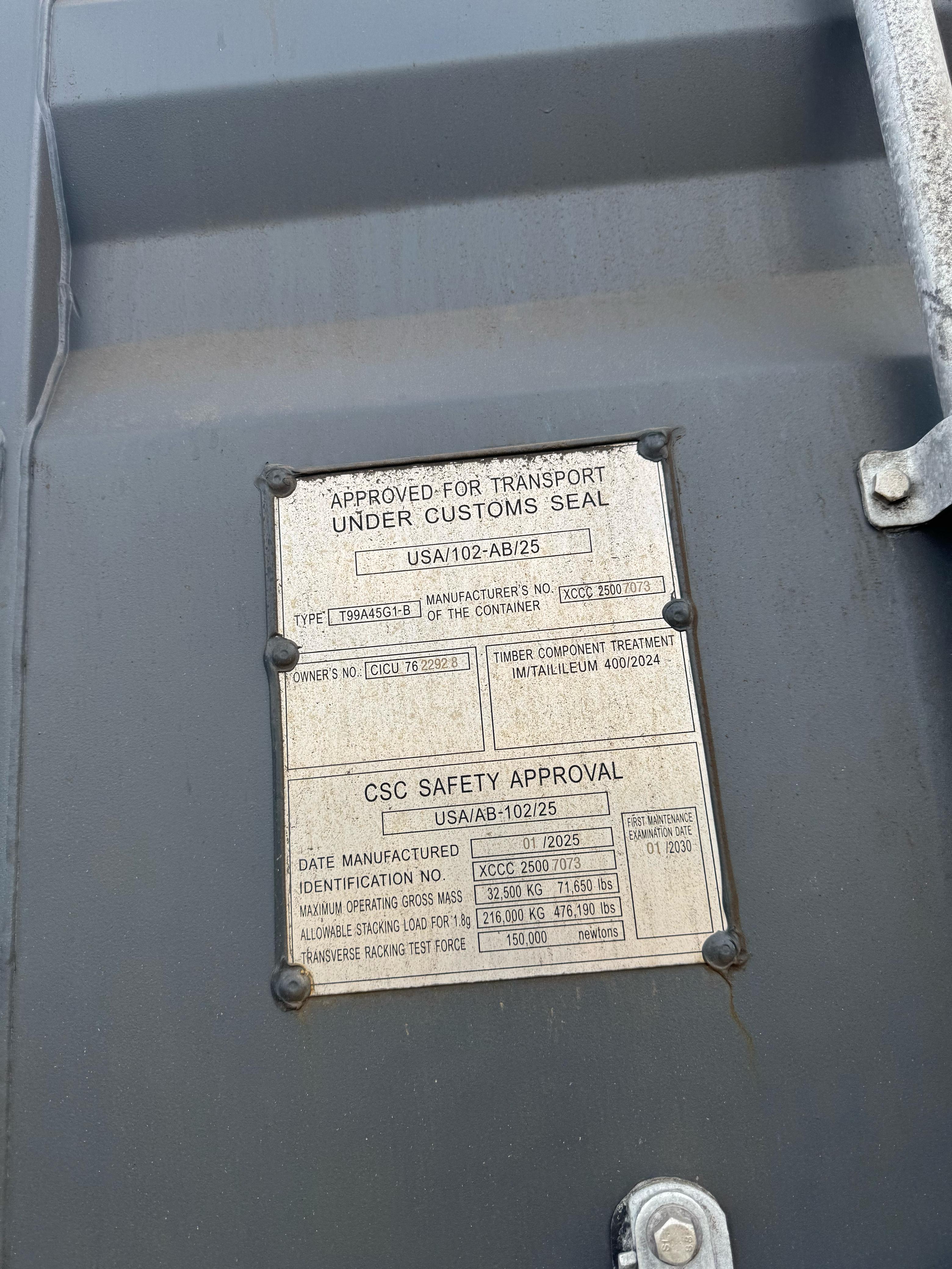 Морской контейнер CICU7622928