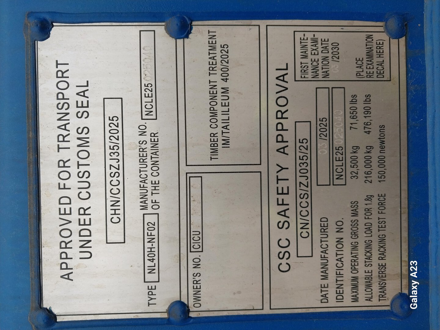 Морской контейнер CICU7702900