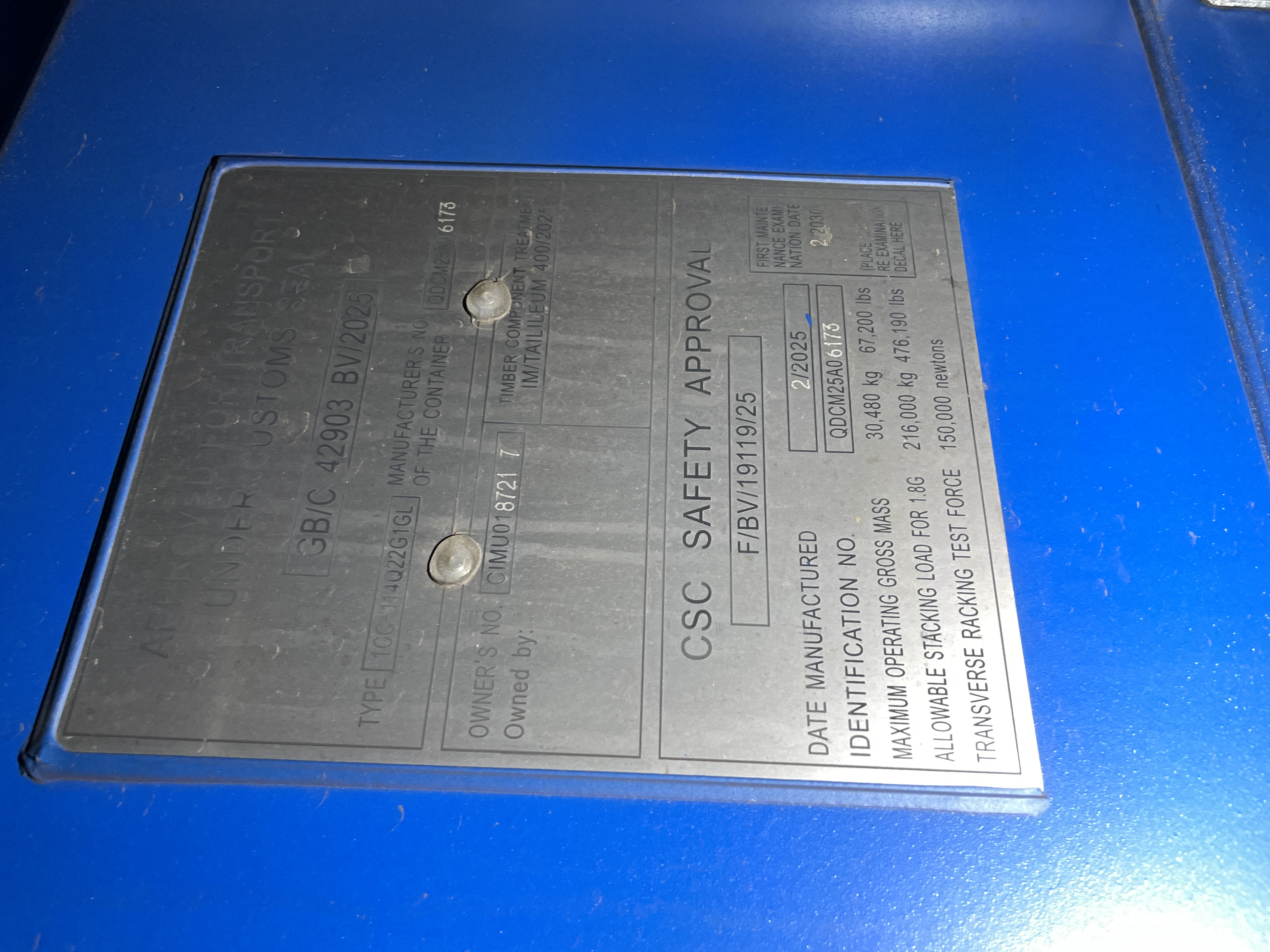 Морской контейнер CIMU0187217