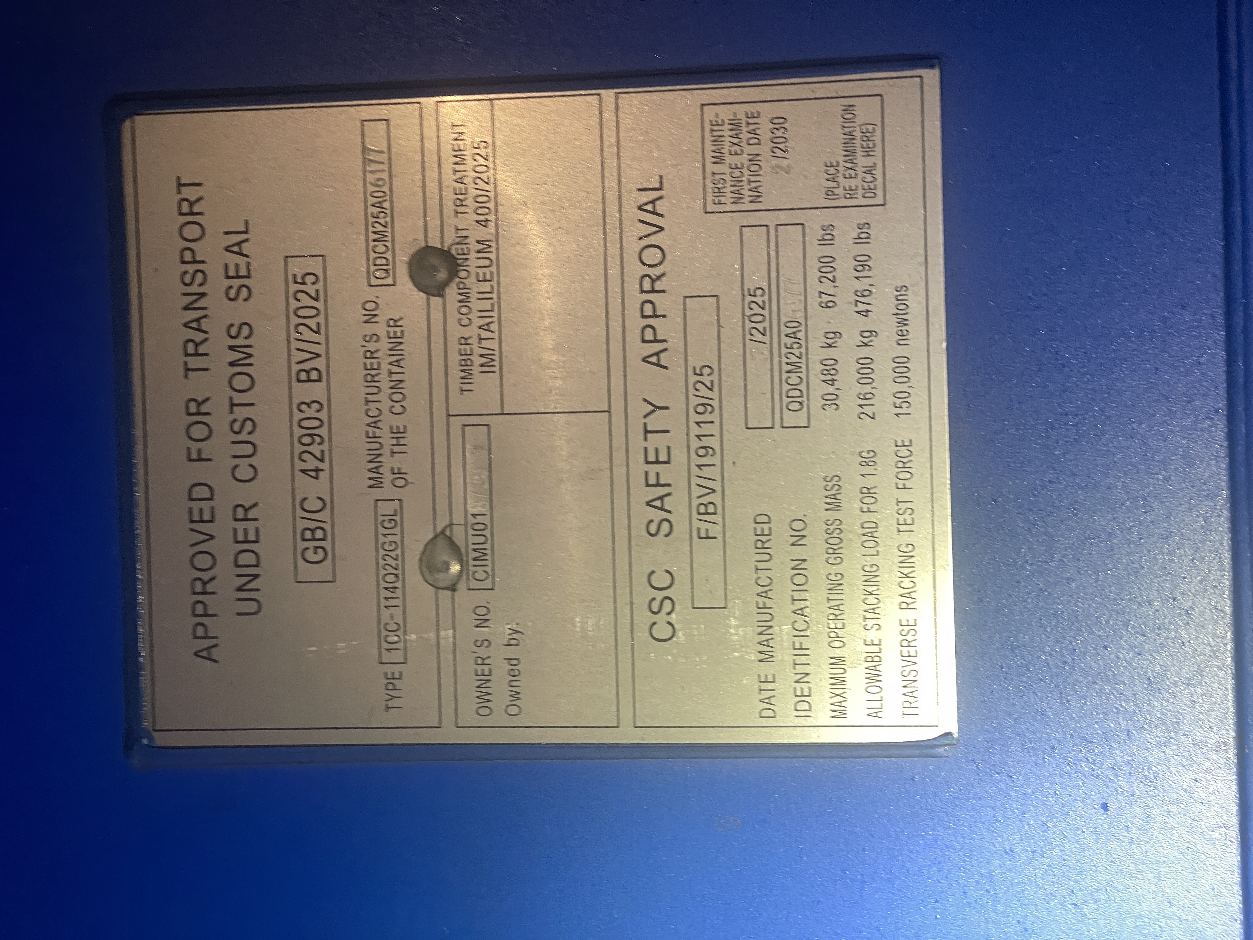 Морской контейнер CIMU0187259