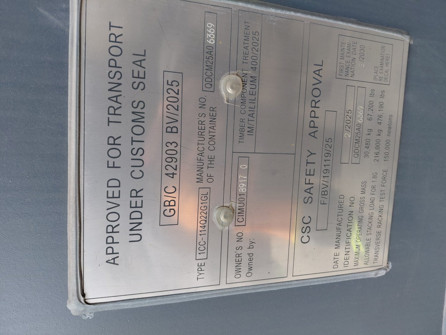 Морской контейнер CIMU0189170