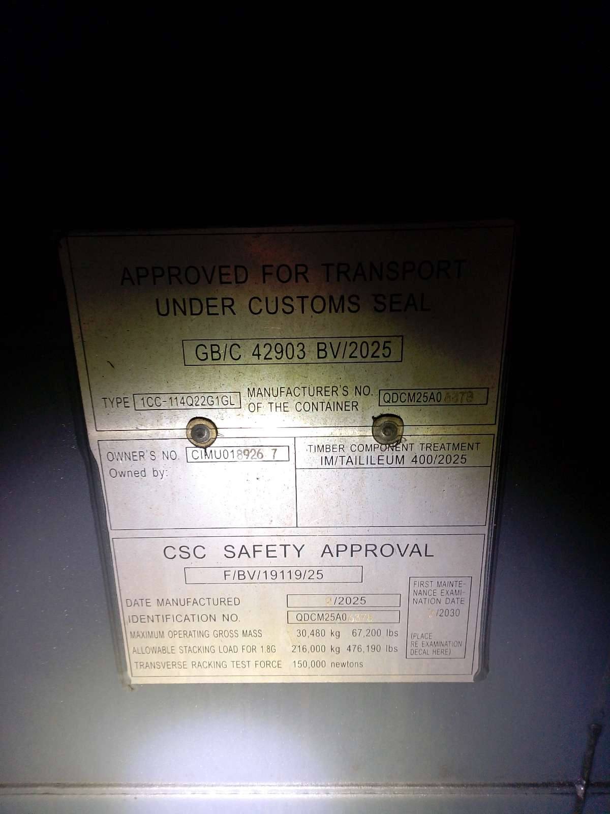 Морской контейнер CIMU0189267