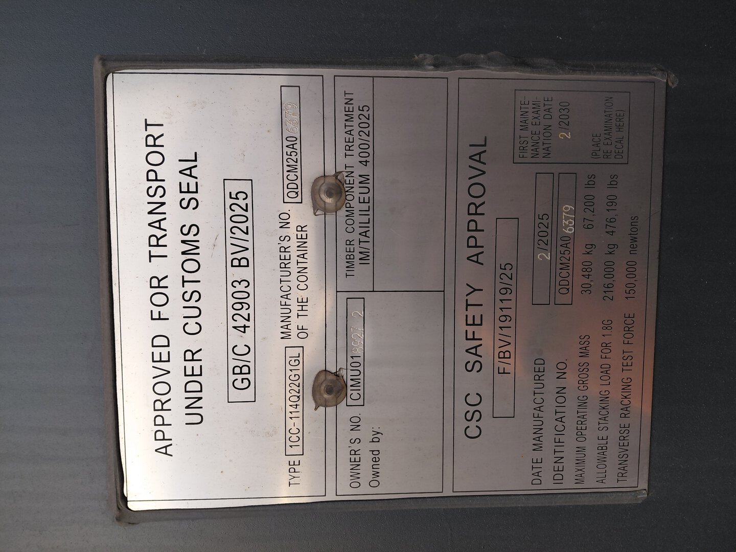 Морской контейнер CIMU0189272