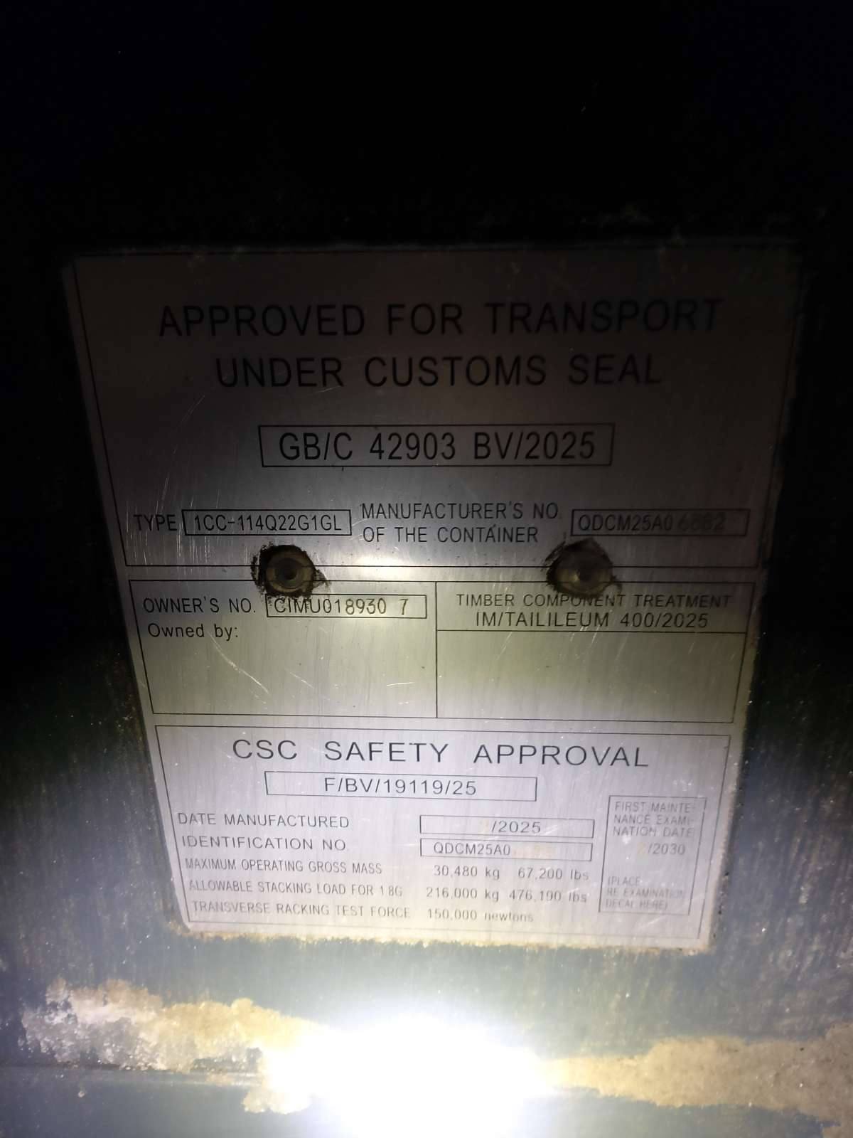 Морской контейнер CIMU0189307