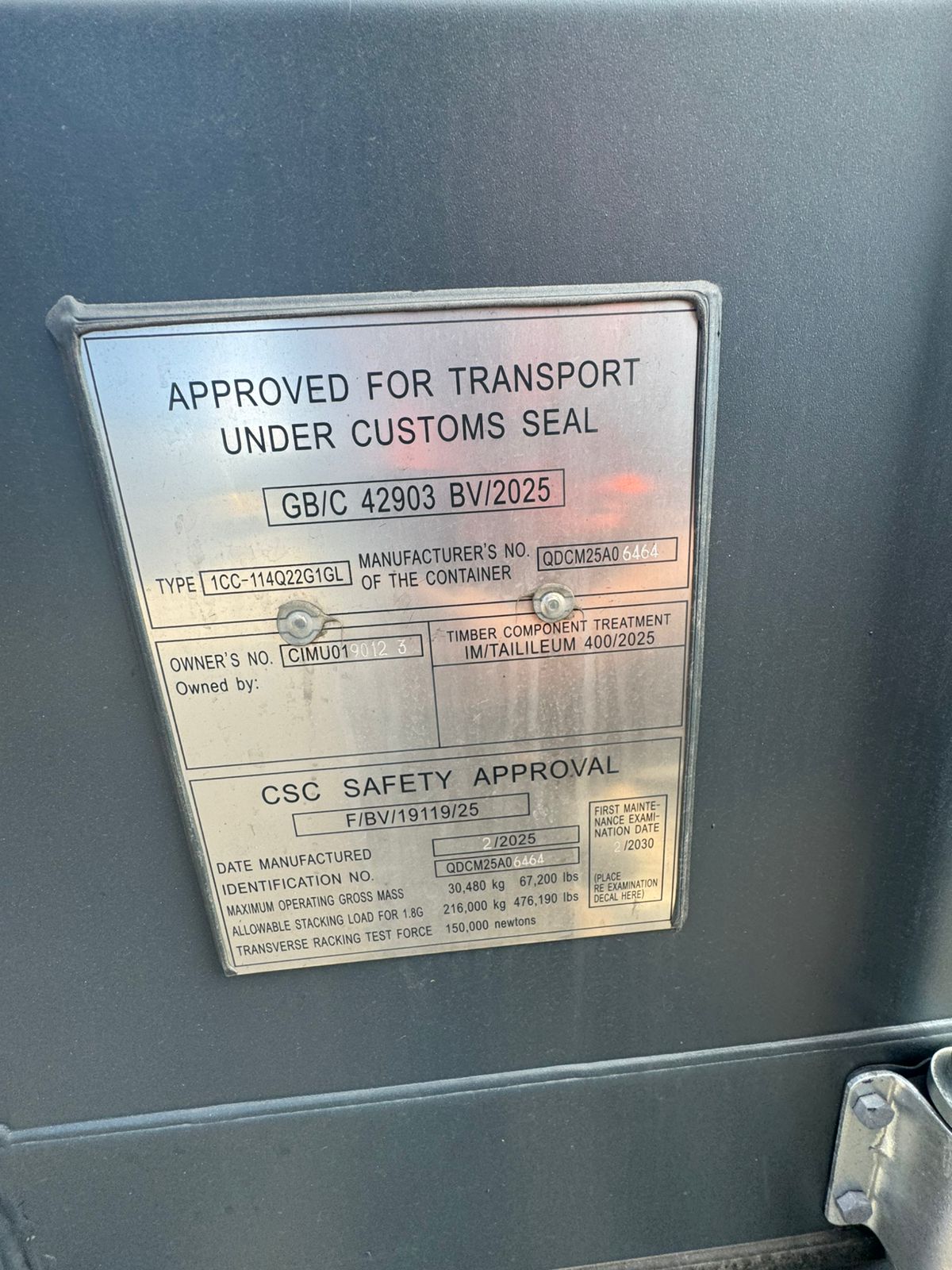 Морской контейнер CIMU0190123