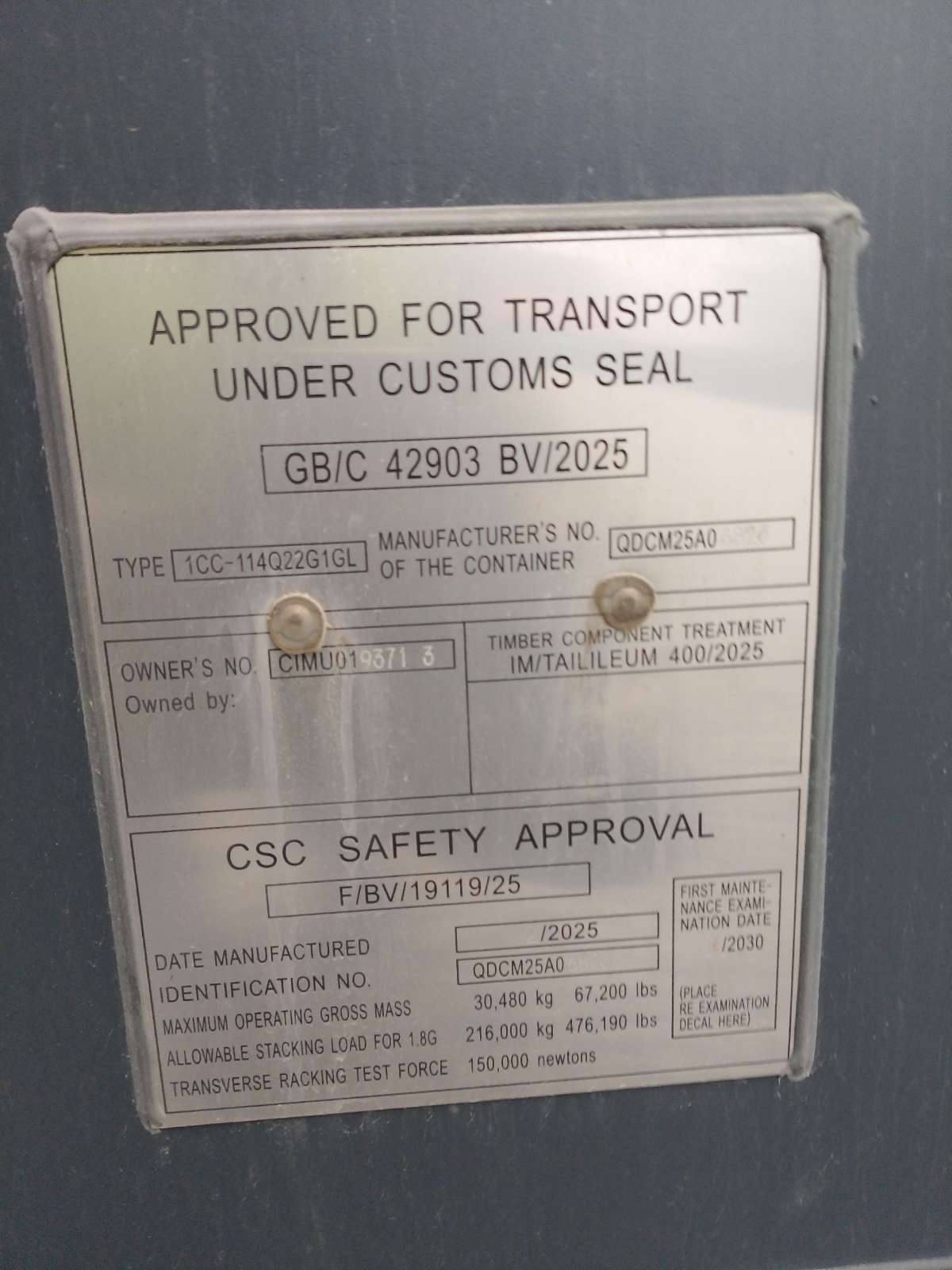 Морской контейнер CIMU0193713