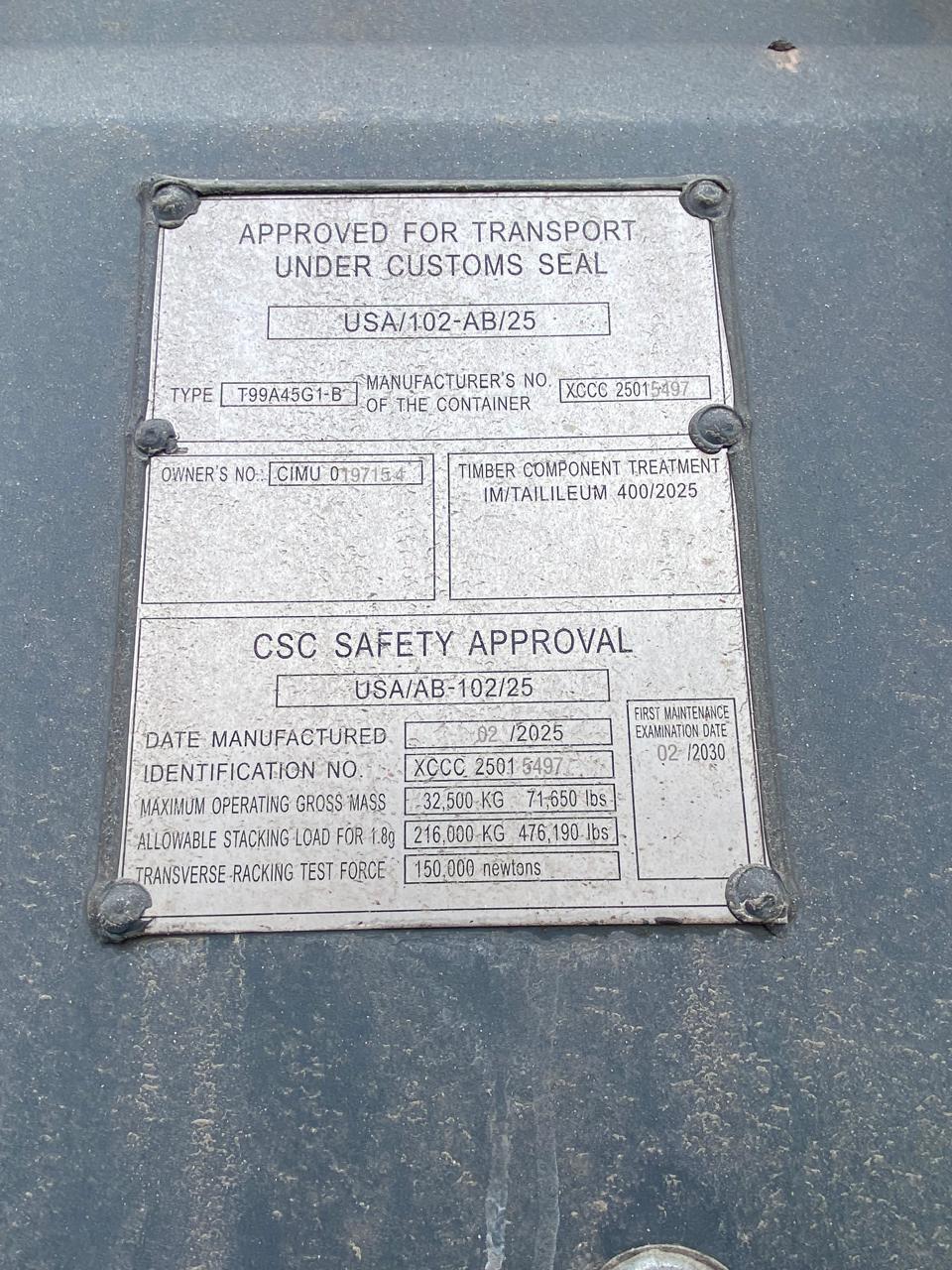 Морской контейнер CIMU0197154