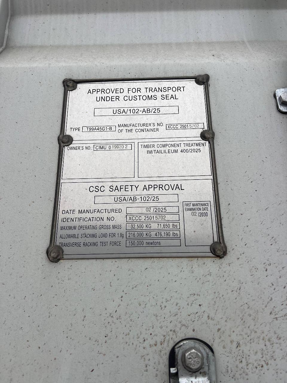 Морской контейнер CIMU0199202