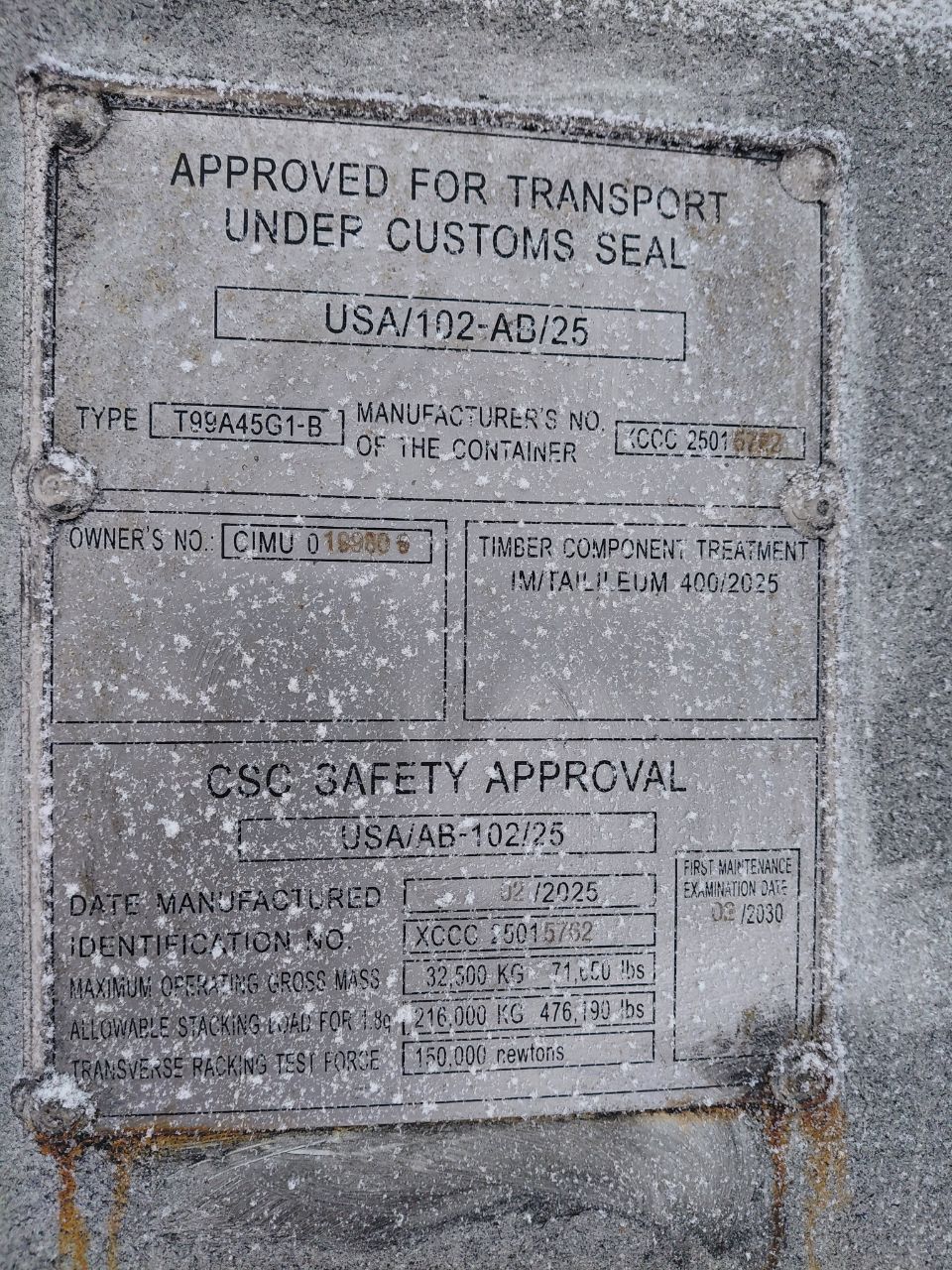 Морской контейнер CIMU0199809