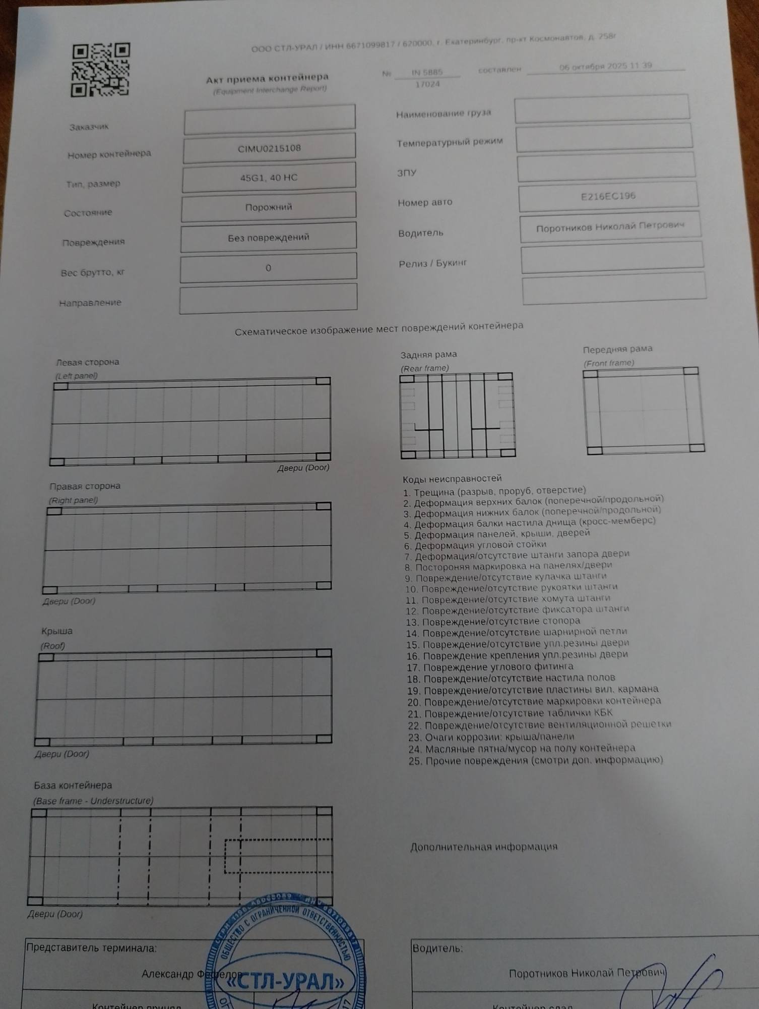 Морской контейнер CIMU0215108