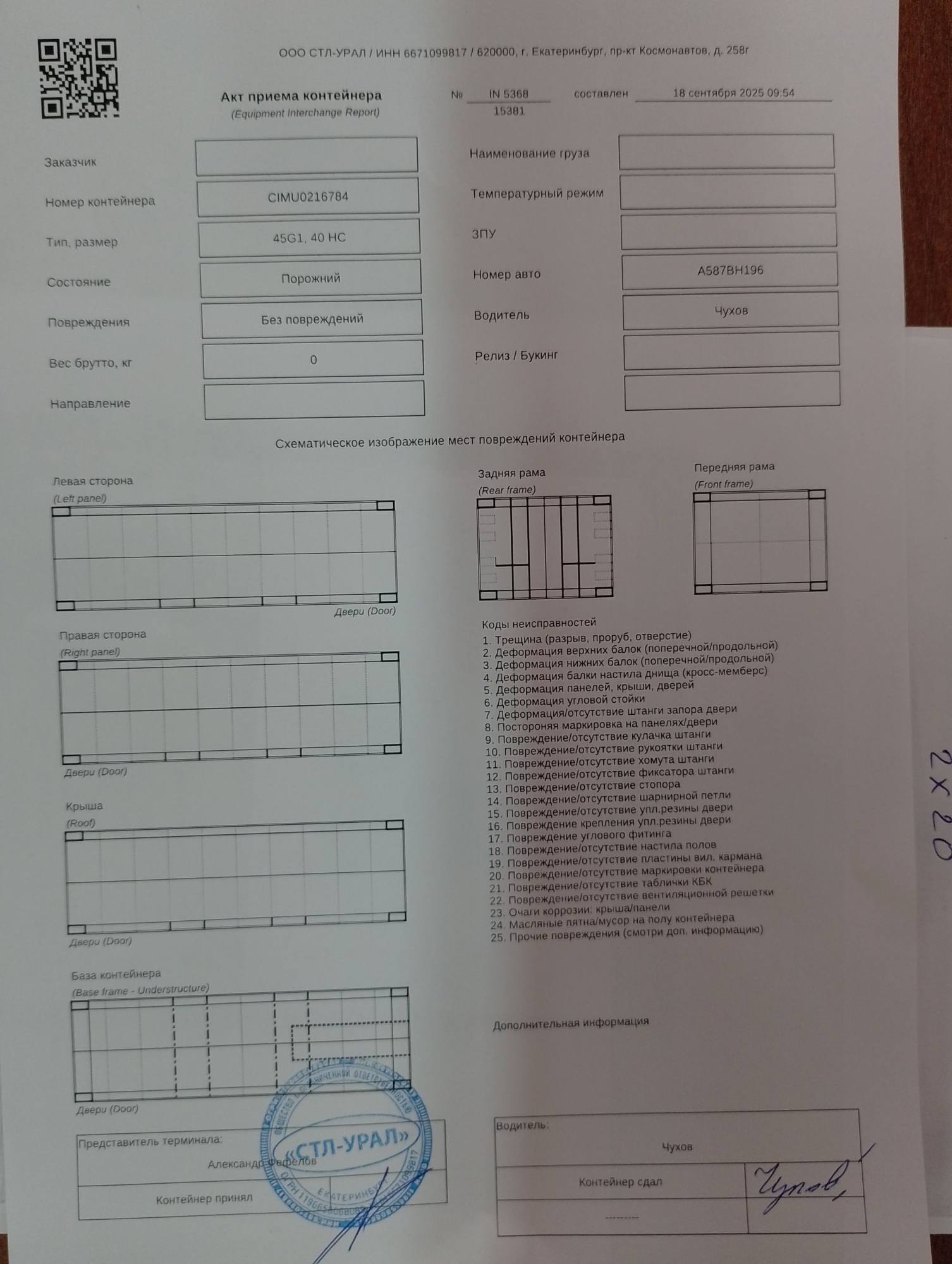 Морской контейнер CIMU0216784