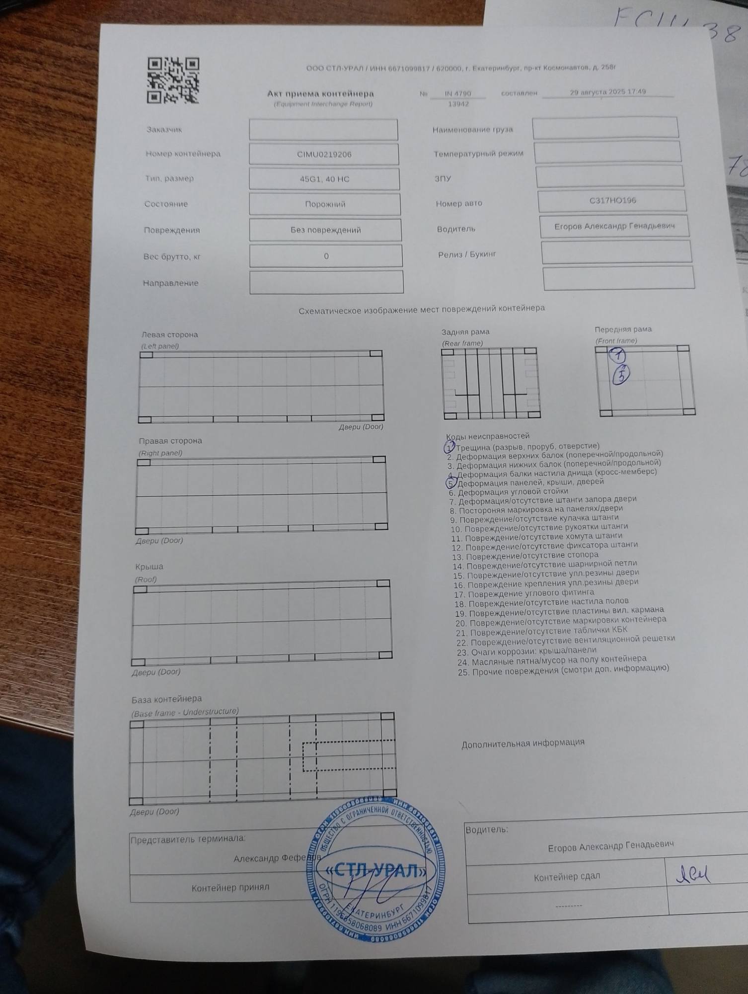 Морской контейнер CIMU0219206