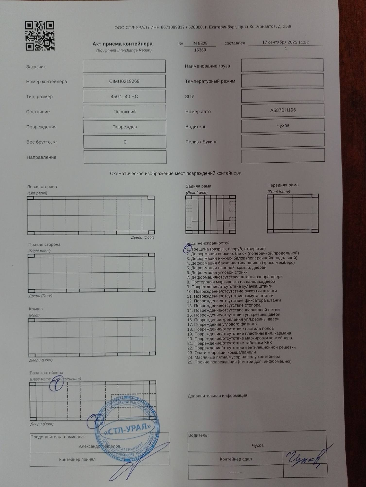 Морской контейнер CIMU0219269